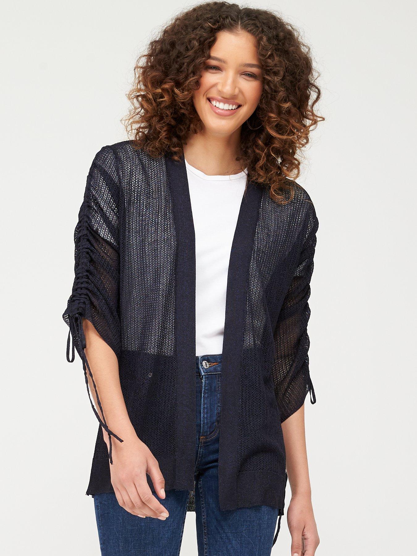 V By Very Mesh Ruched Sleeve Cardigan review