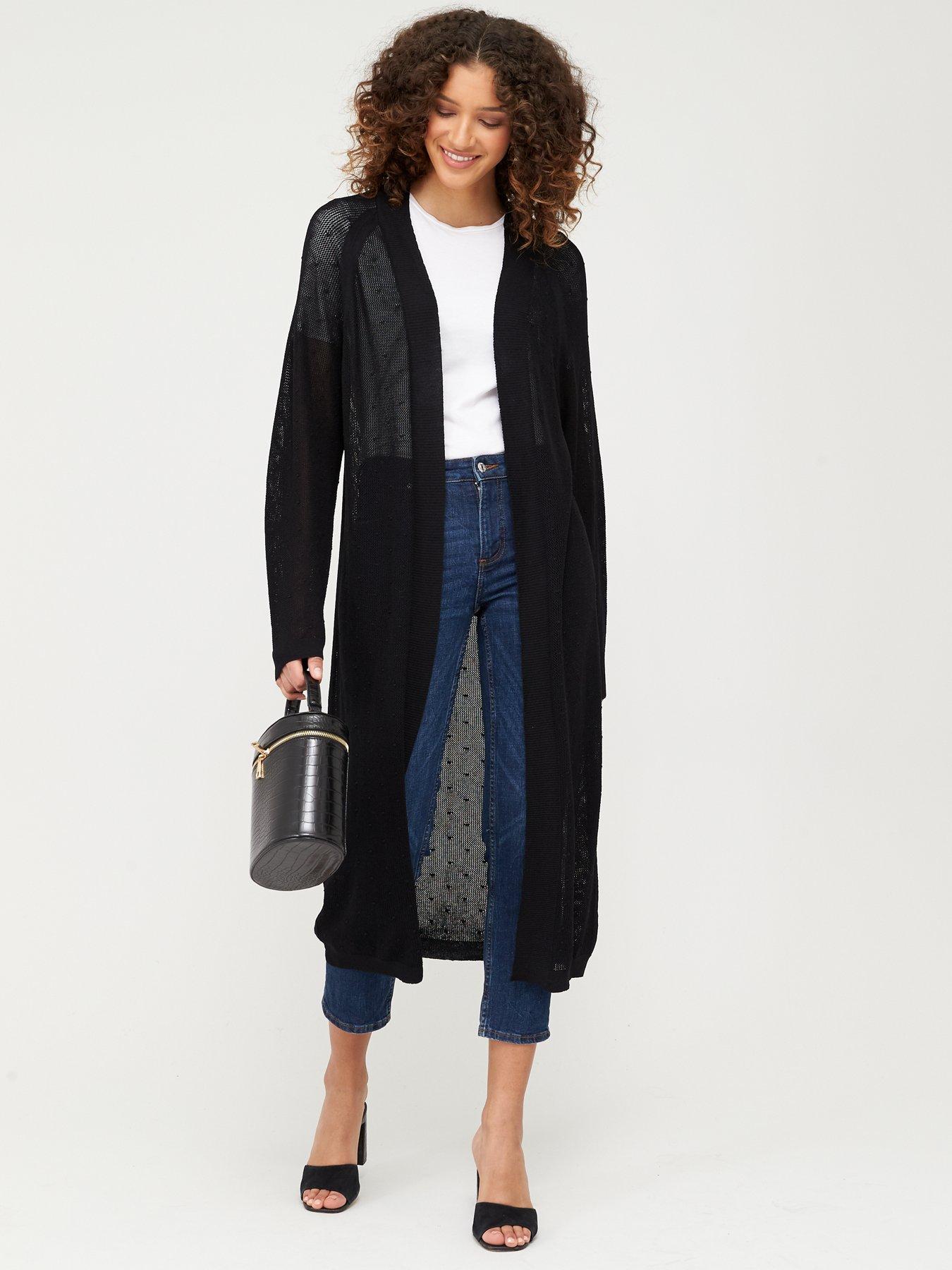 mesh cardigan black