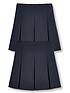  image of v-by-very-girls-2-pack-classic-pleated-water-repellentnbspschool-skirts-navy