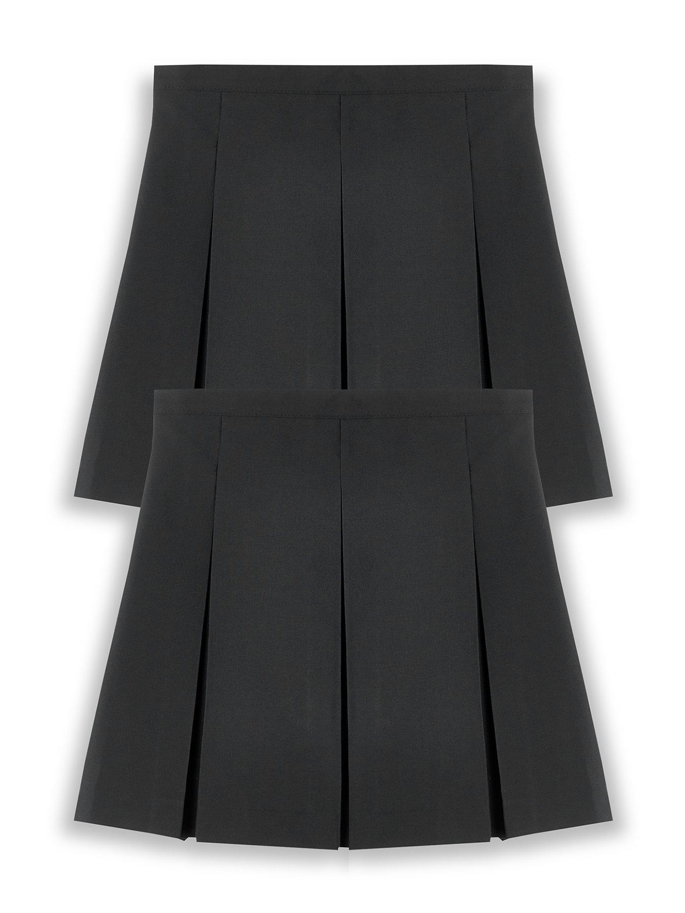 Plus size black 2024 pleated school skirt