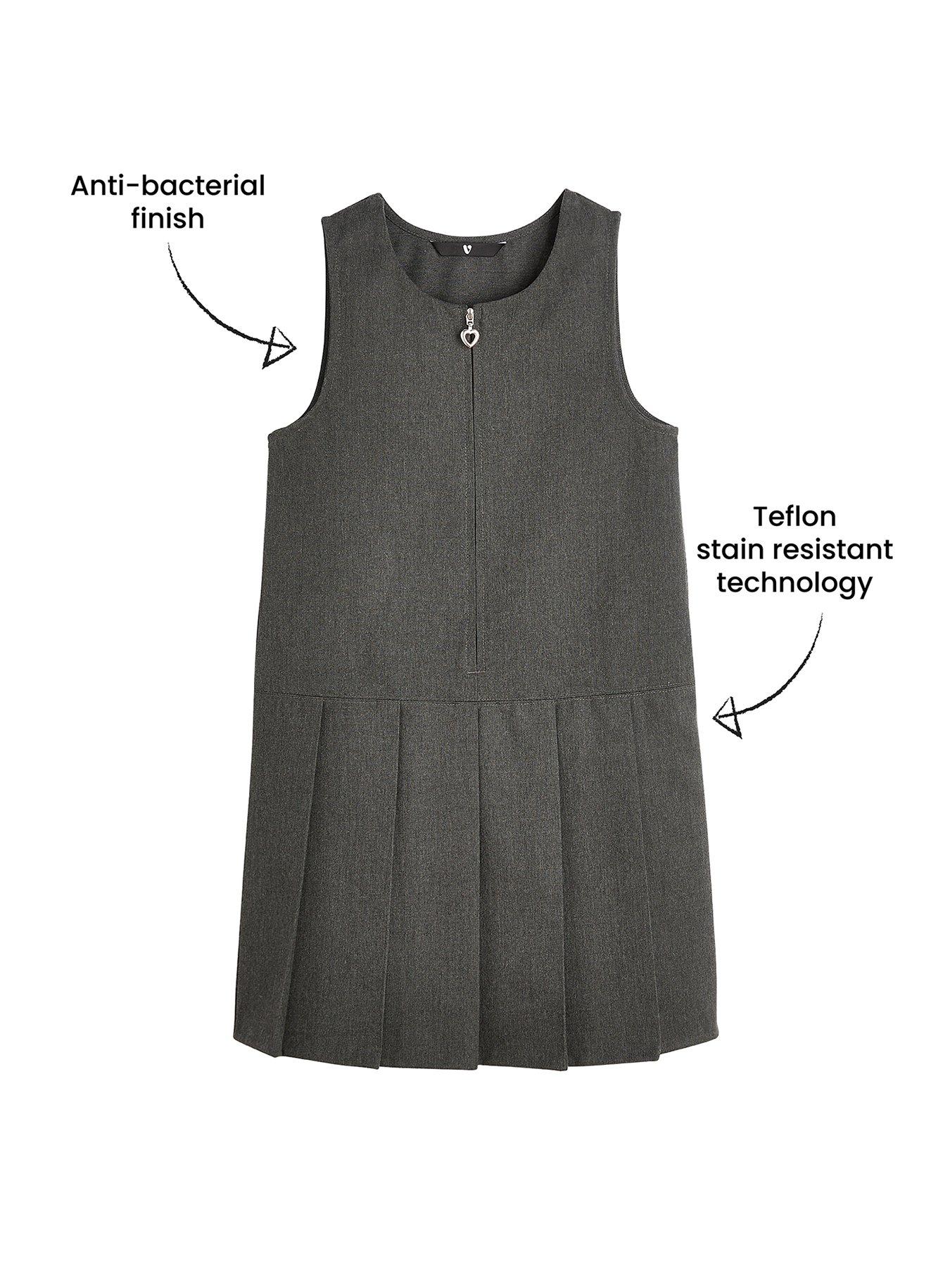 grey school pinafore