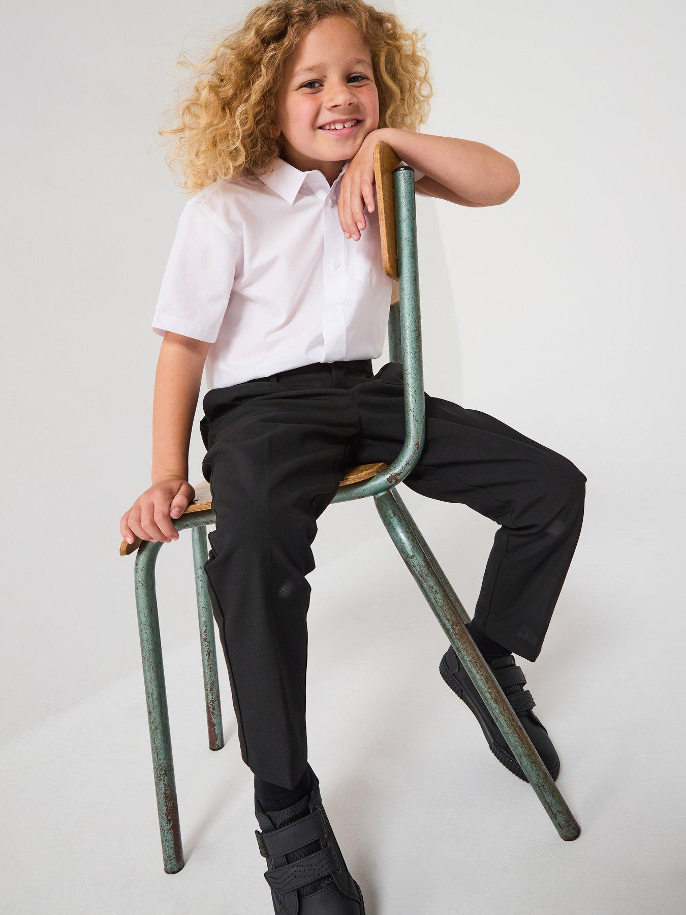 The Very Collection Boys Two Pack Regular Leg School Trousers Plus Size - Black