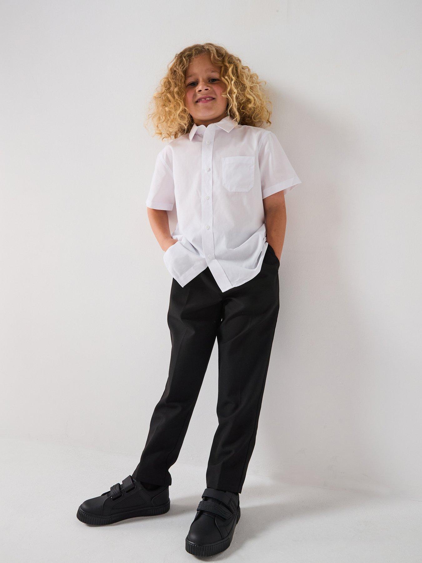Image 6 of 6 of V by Very Boys Two Pack&nbsp;Regular Leg&nbsp;School Trousers Plus Size&nbsp;- Black