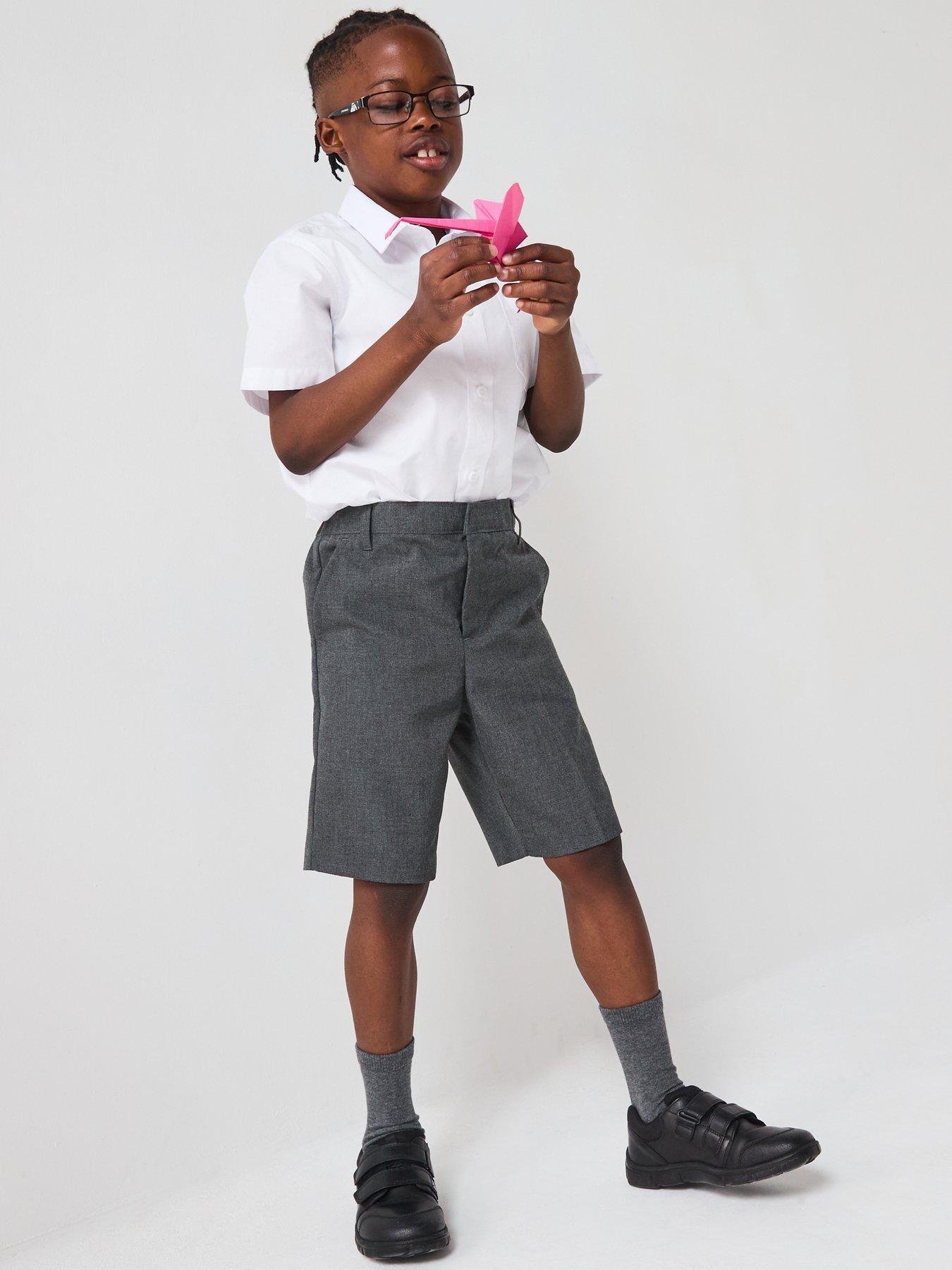The Very Collection Boys 2 Pack School Shorts - Grey