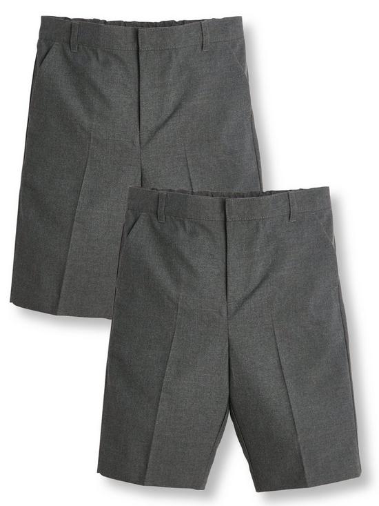 front image of v-by-very-boys-2-pack-schoolnbspshorts-grey