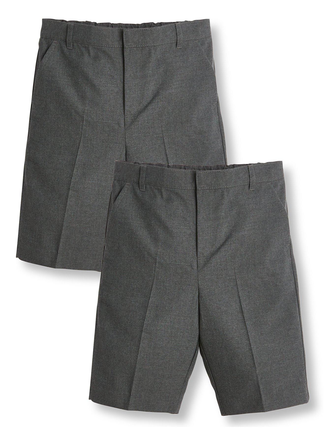 Everyday Boys 2 Pack School Shorts - Grey