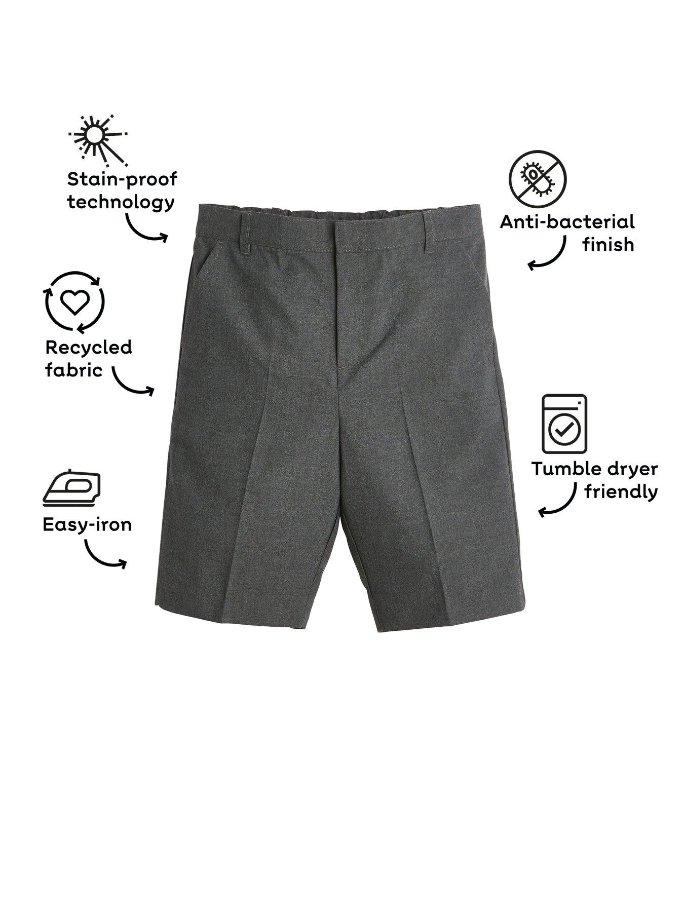 Image 4 of 6 of Everyday Boys 2 Pack School&nbsp;Shorts - Grey