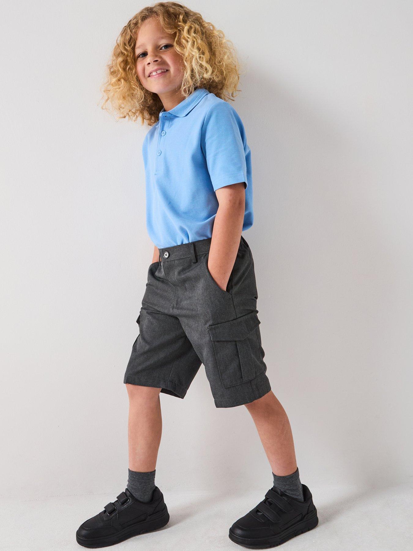The Very Collection Boys 2 Pack Combat School Shorts - Grey