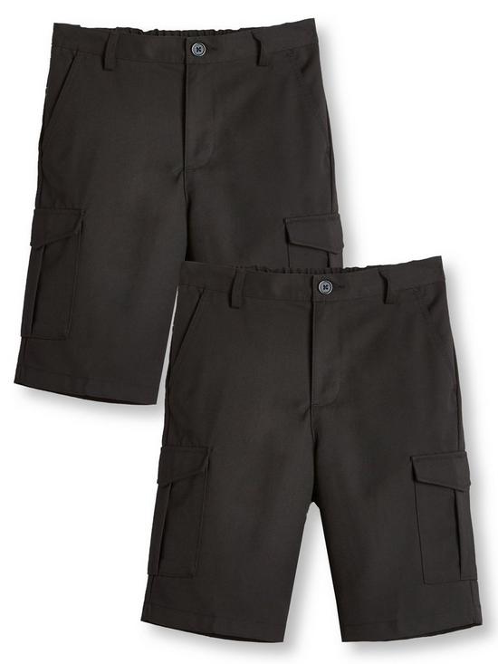 front image of v-by-very-boys-2-pack-combat-school-shorts-black