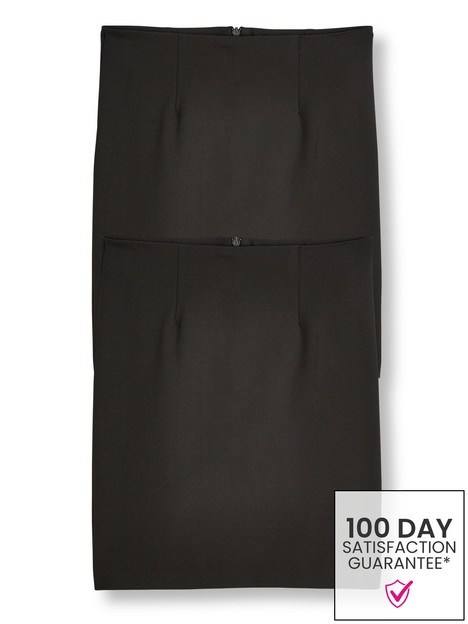 v-by-very-girls-2-pack-woven-pencil-school-skirt-black