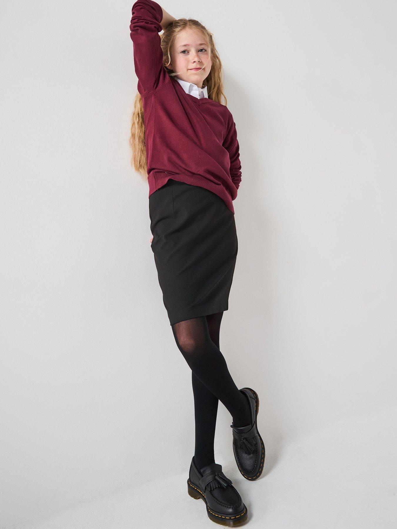 Image 6 of 6 of V by Very Girls 2 Pack Woven Pencil School Skirt - Black