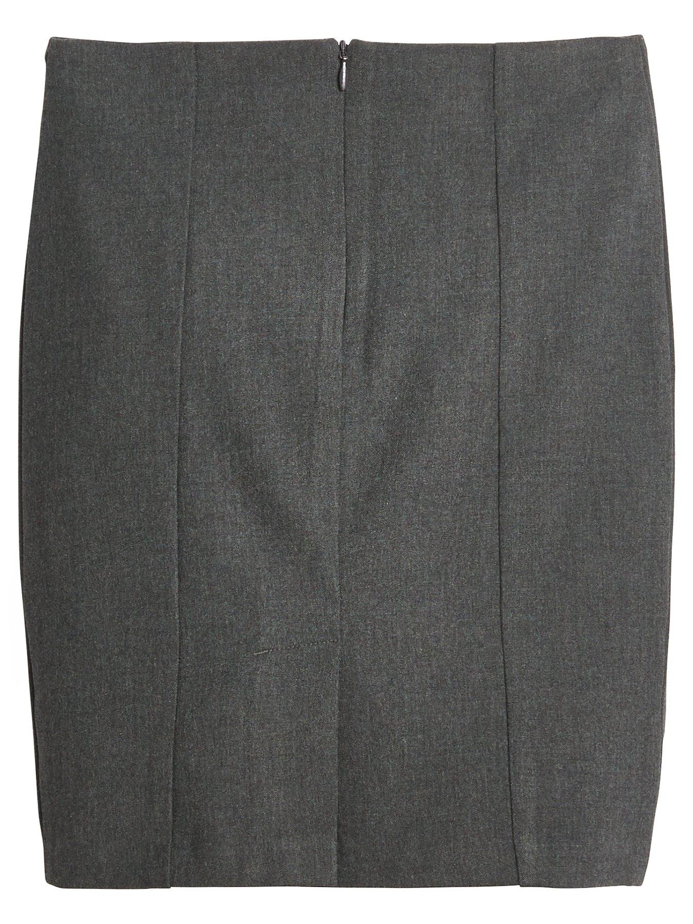 Fitted light grey outlet pencil skirt