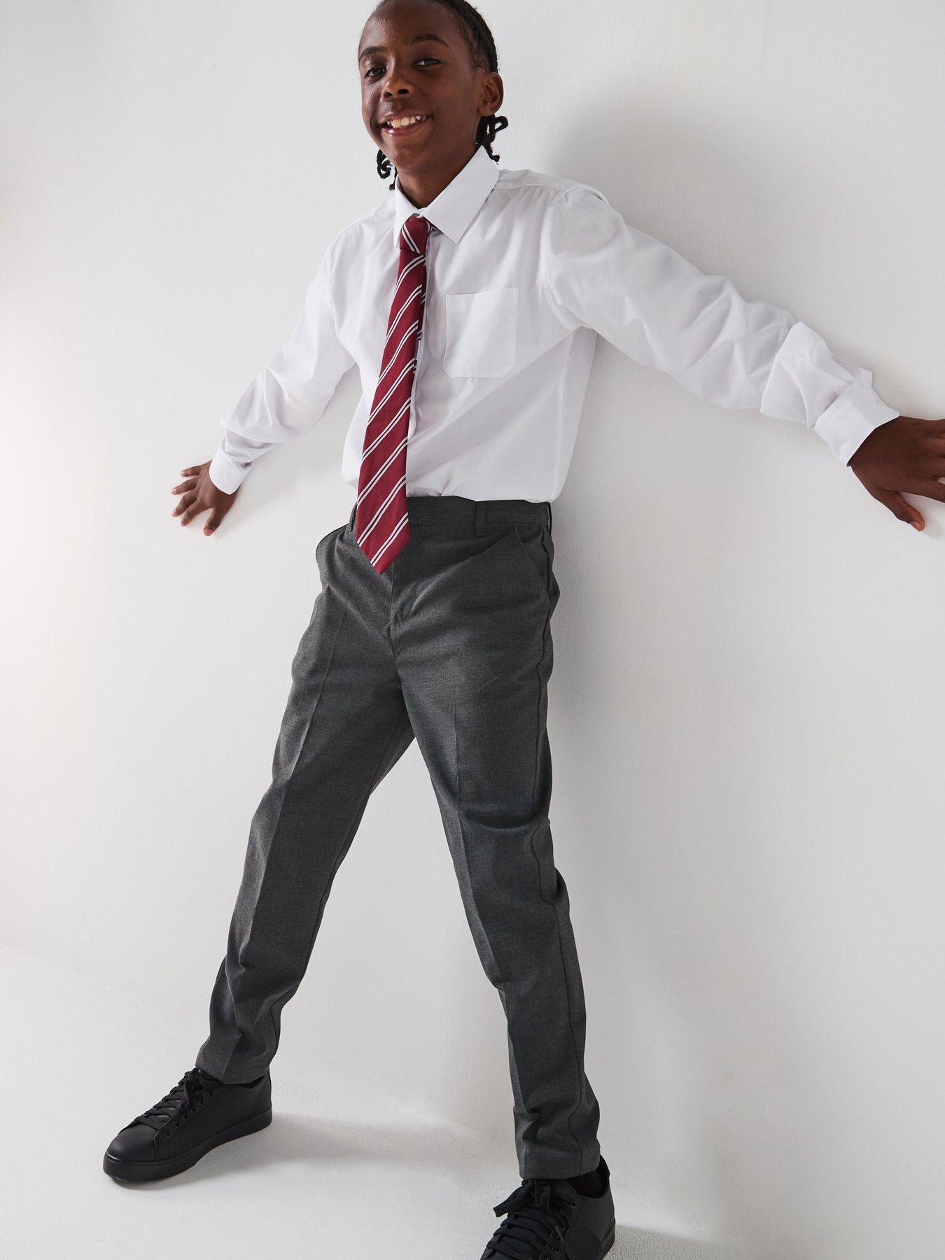The Very Collection Boys 2 Pack Skinny Fit School Trousers - Grey