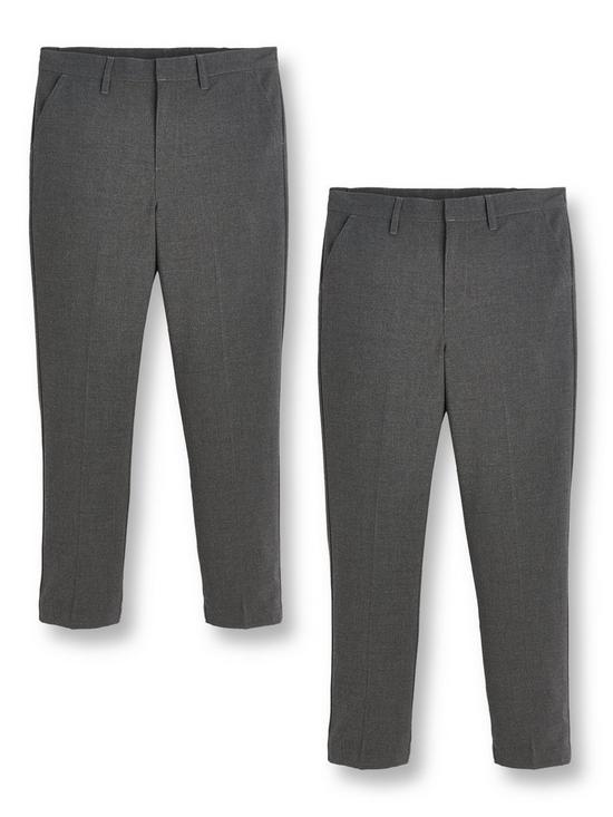 front image of v-by-very-boys-2-packnbspskinny-fit-school-trousers-grey