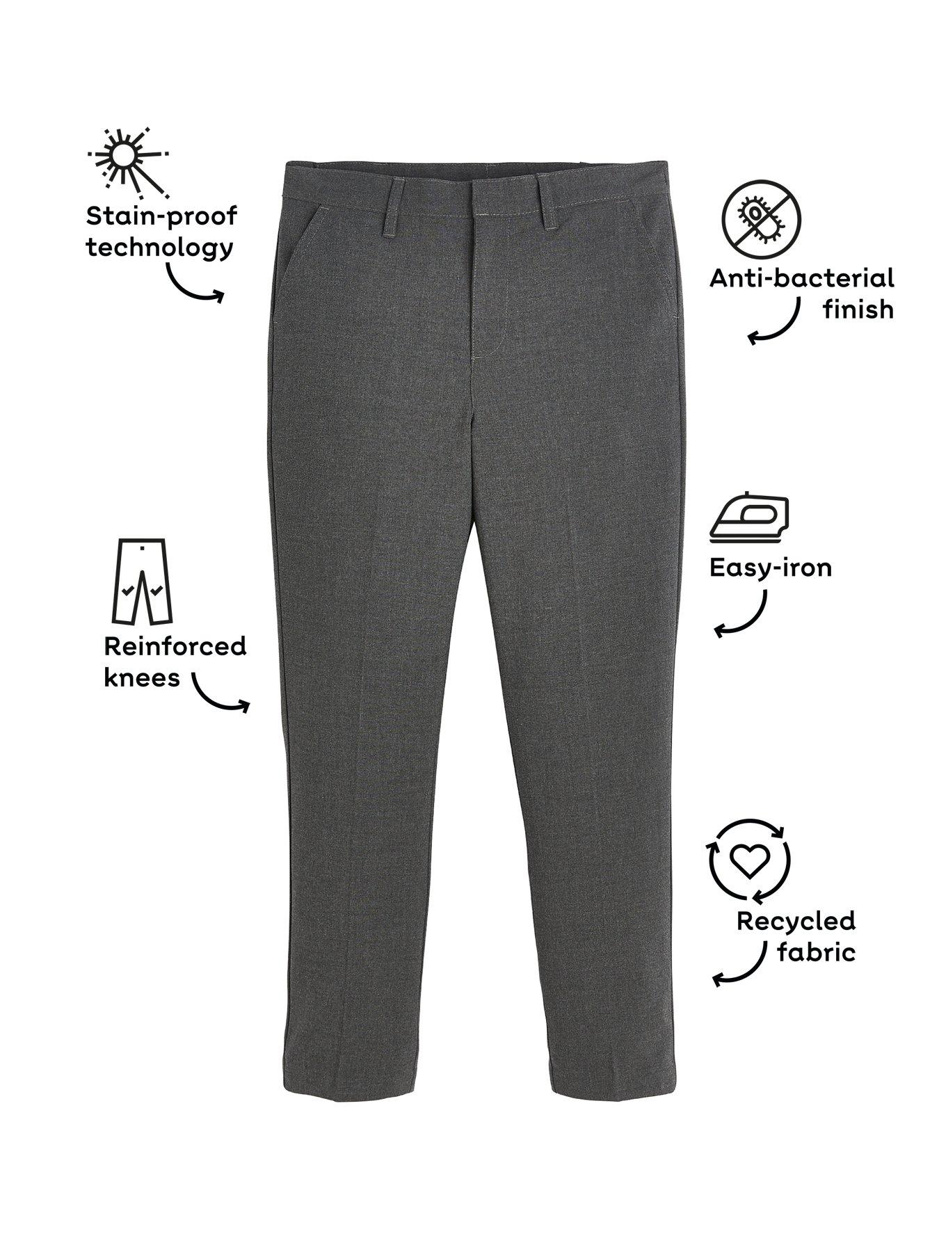 The Very Collection Boys Pack Skinny Fit School Trousers Grey