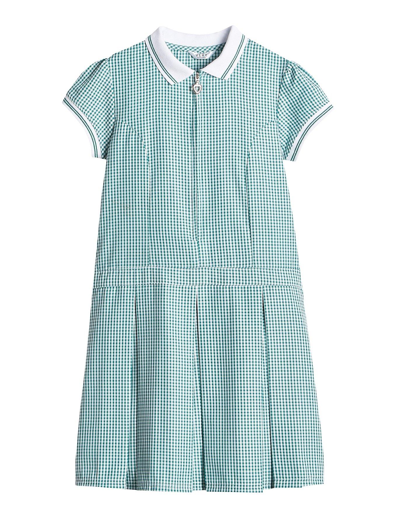 Girls green 2024 gingham dress