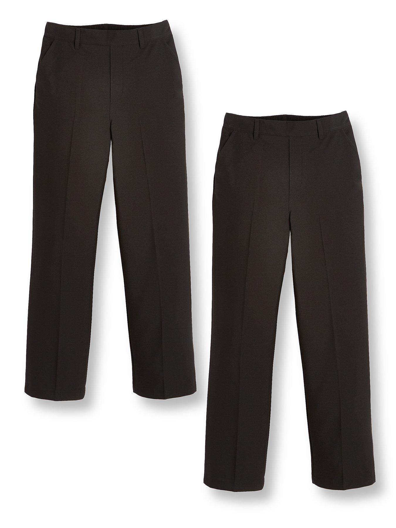 Image of Everyday Boys 2 Pack Pull On School Trousers - Black