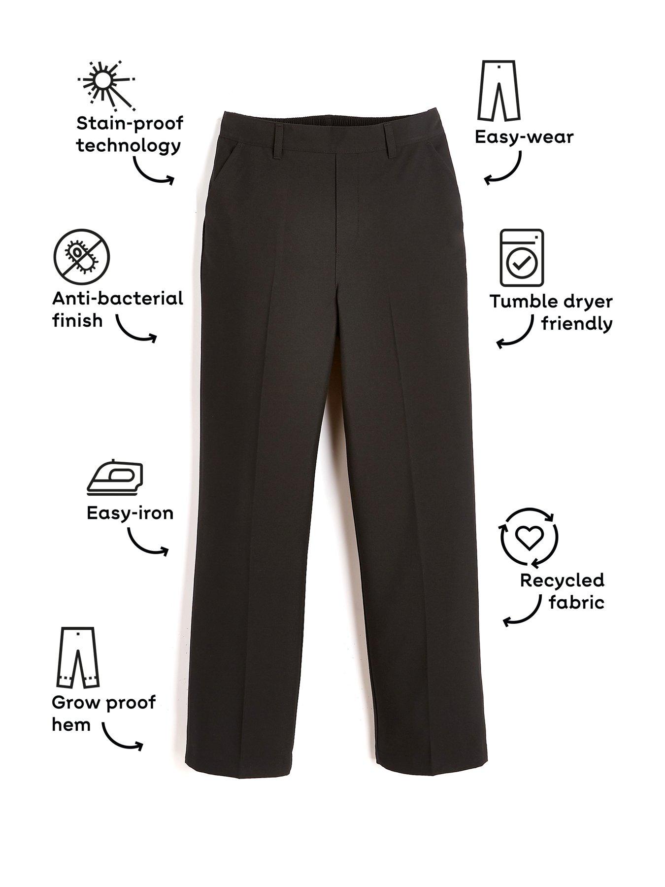 Image 4 of 6 of Everyday Boys 2 Pack&nbsp;Pull On School Trousers - Black