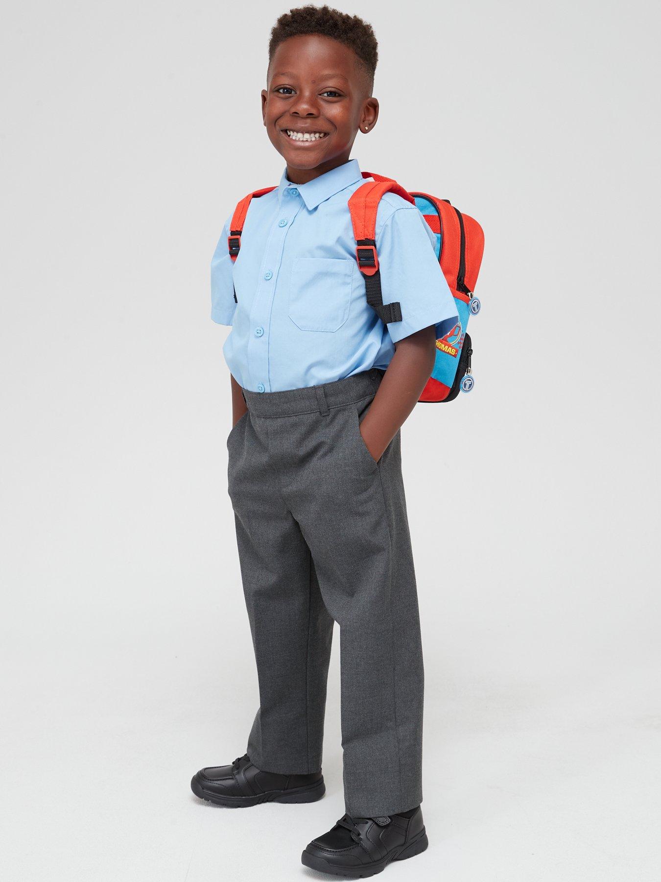 Image of Everyday Boys 2 Pack Pull On School Trousers - Grey
