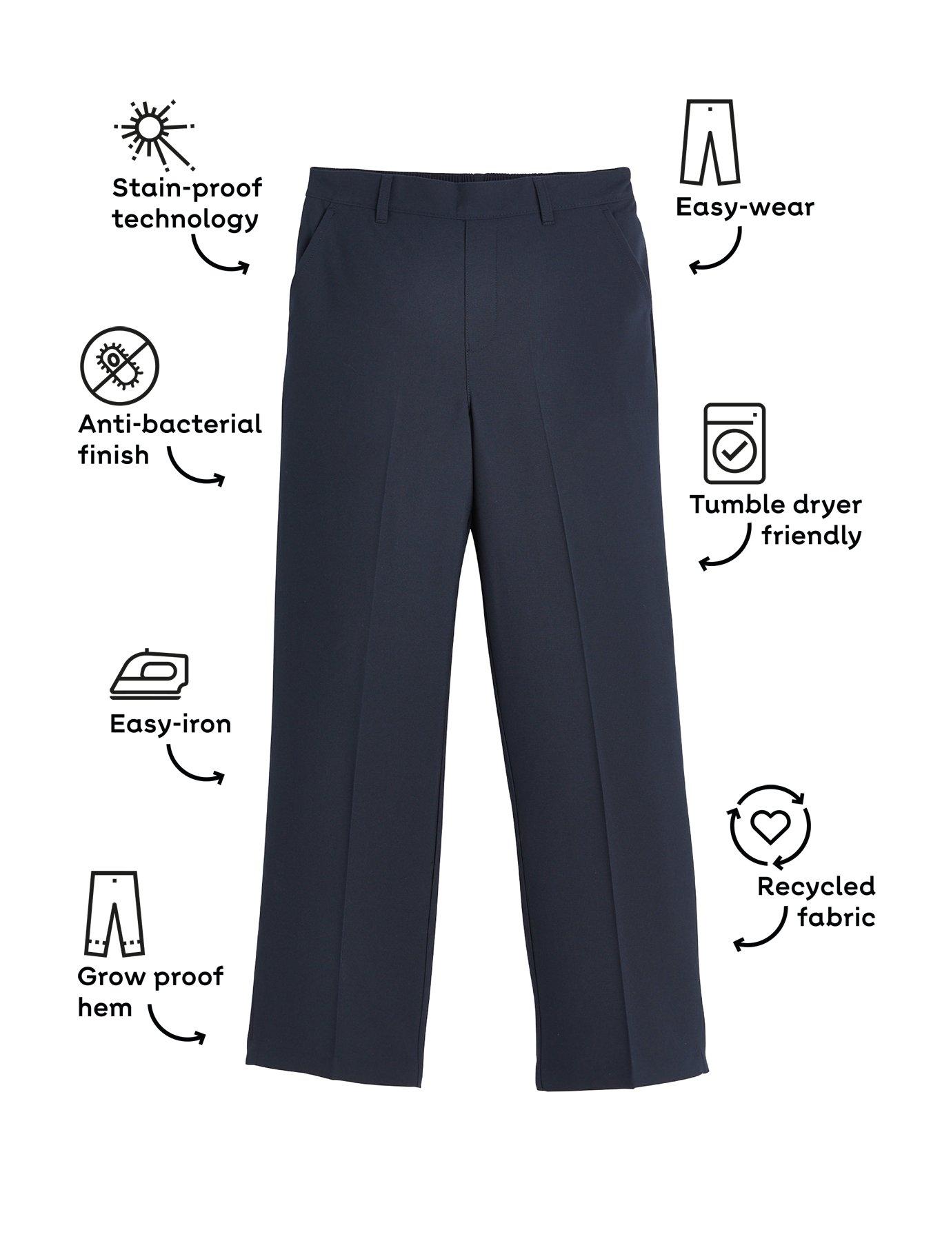 Image 4 of 6 of The Very Collection Boys 2 Pack&nbsp;Pull On School Trousers - Navy