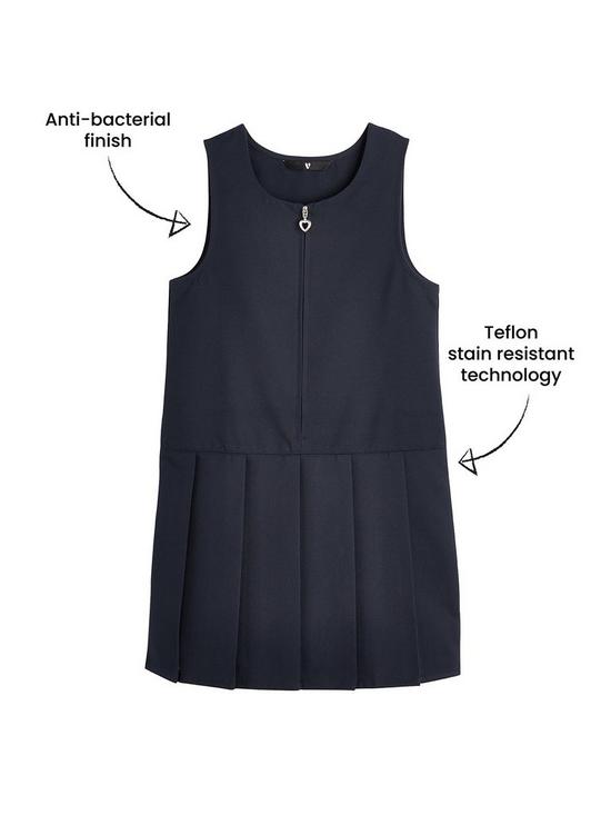 back image of v-by-very-girls-2-pack-pleat-pinafore-water-repellent-schoolnbspdressesnbsp--navy