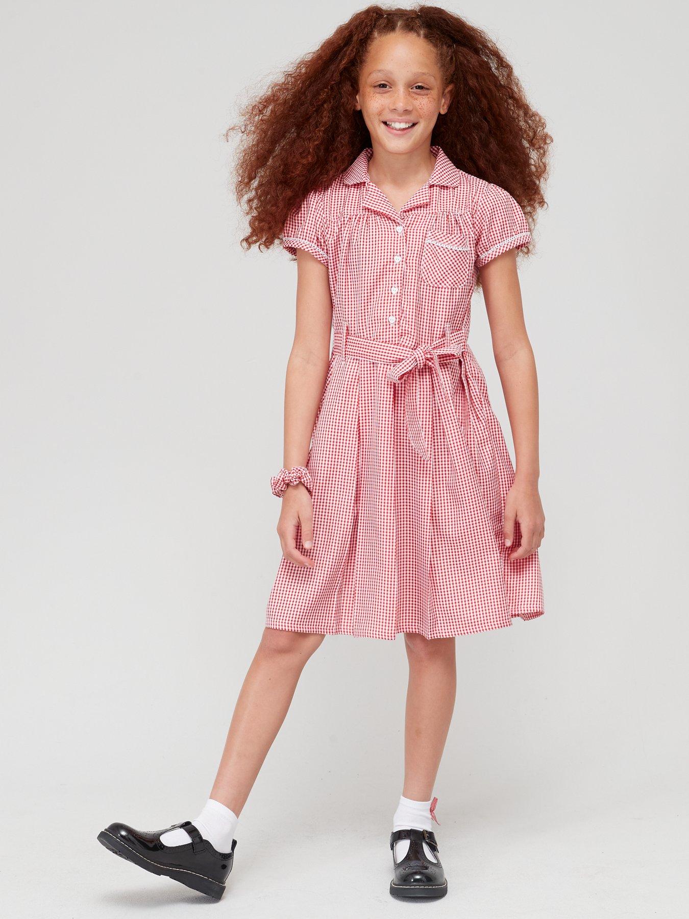 Girls gingham school dress online