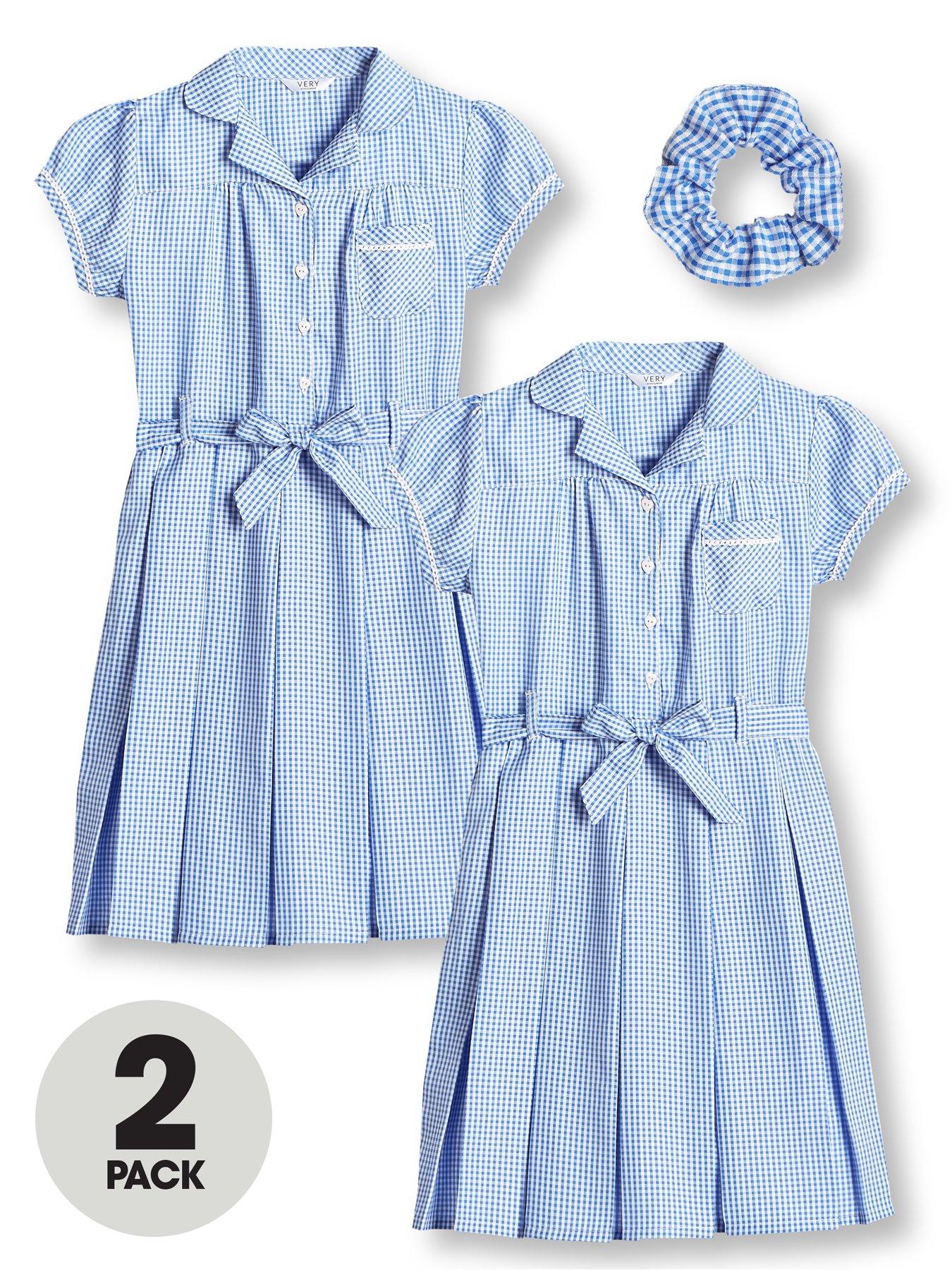 girls navy gingham school dress