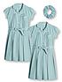  image of v-by-very-girls-2-pack-traditional-gingham-water-repellent-school-summernbspdress-green