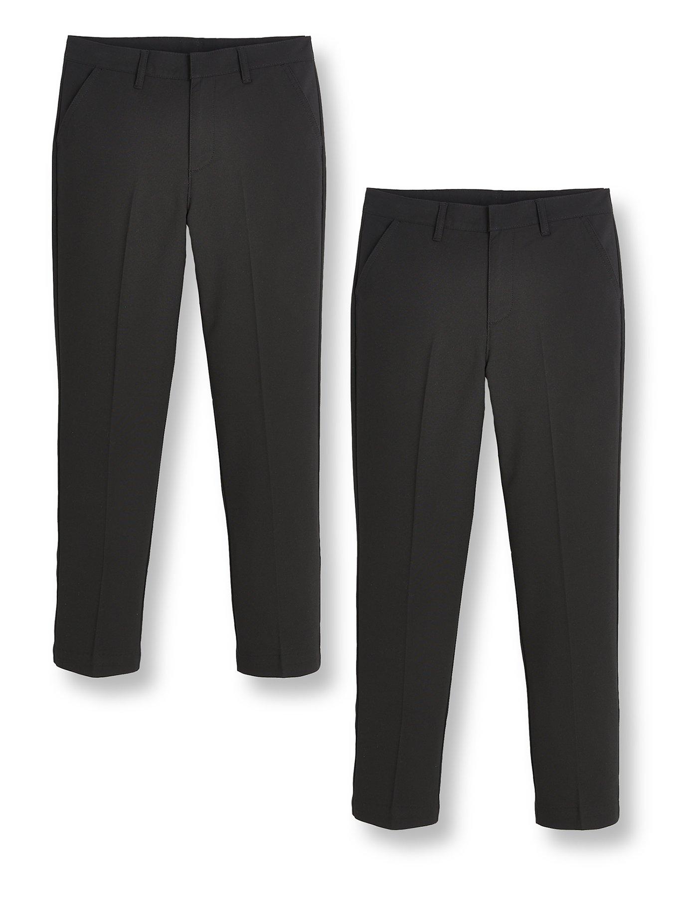 The Very Collection Boys 2 Pack Skinny Fit School Trousers - Black