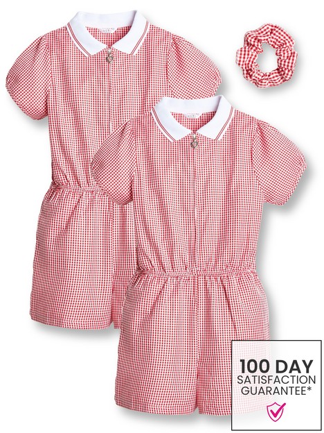 v-by-very-girls-2-pack-gingham-school-playsuit-red