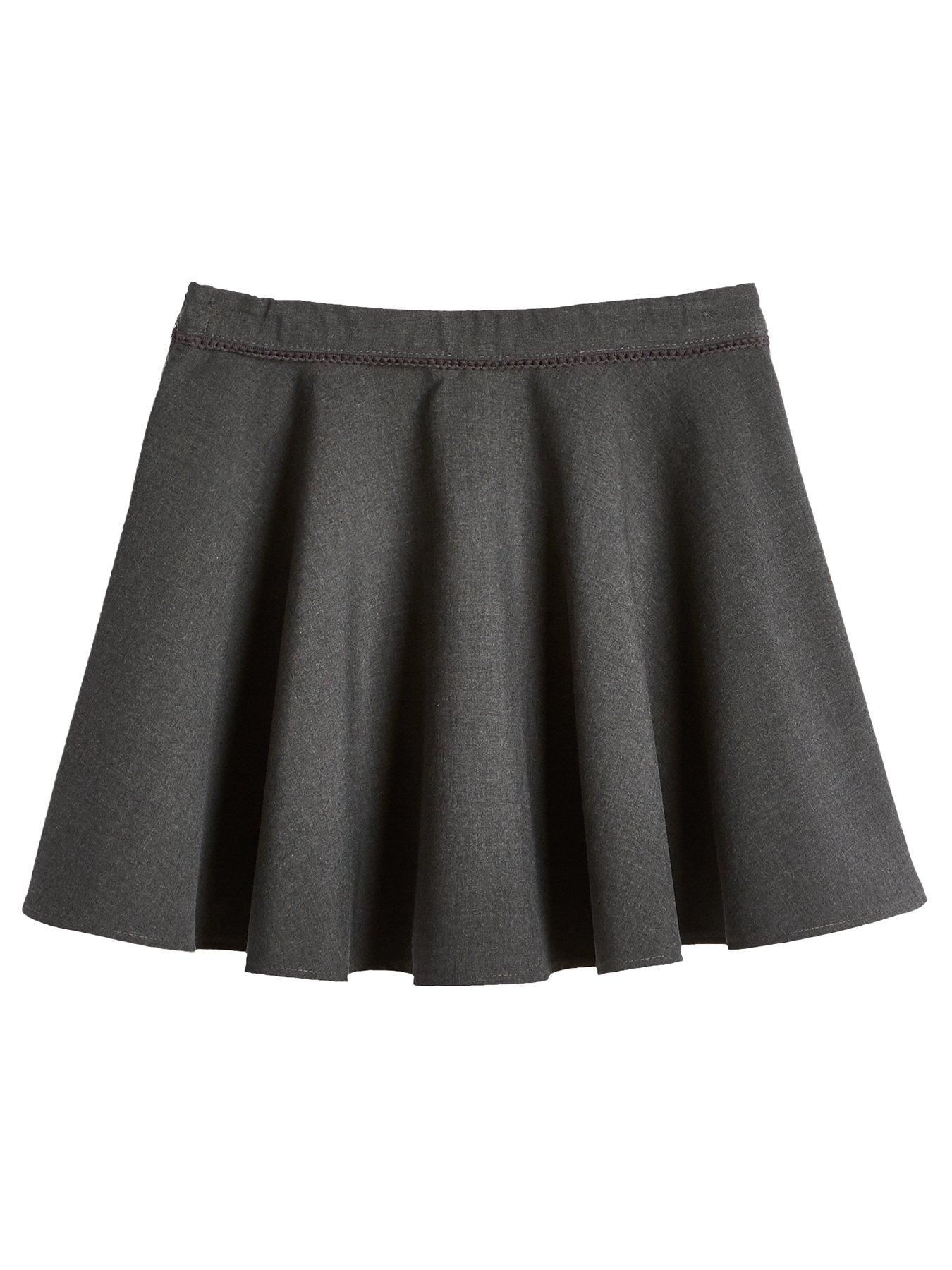 Image 2 of 5 of Everyday Girls 2 Pack Woven Skater School Skirts - Grey