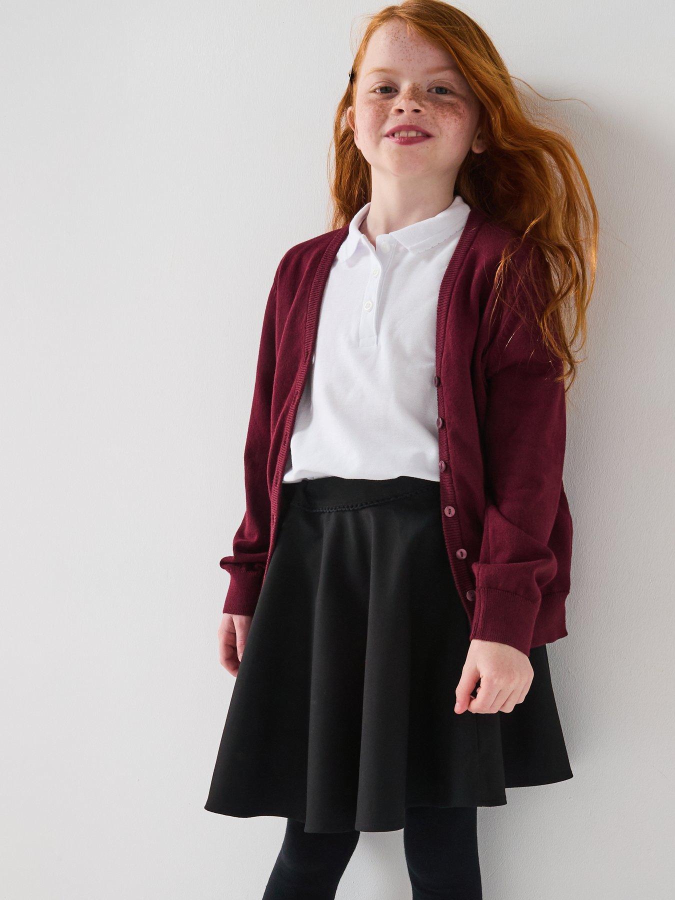 undefined Girls 2 Pack Woven Skater School Skirts - Black