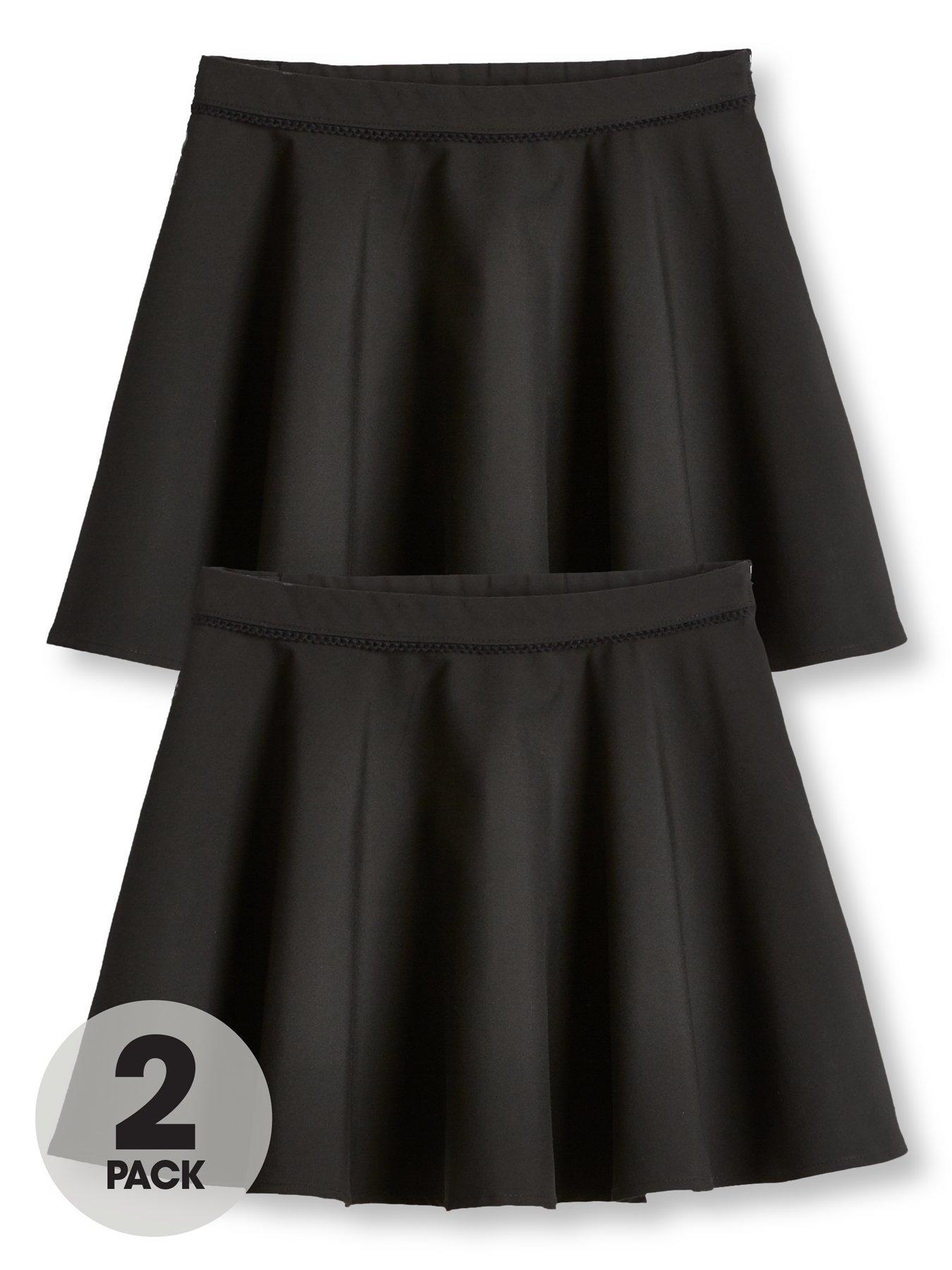 Everyday Girls 2 Pack Woven Skater School Skirts Black very.co.uk