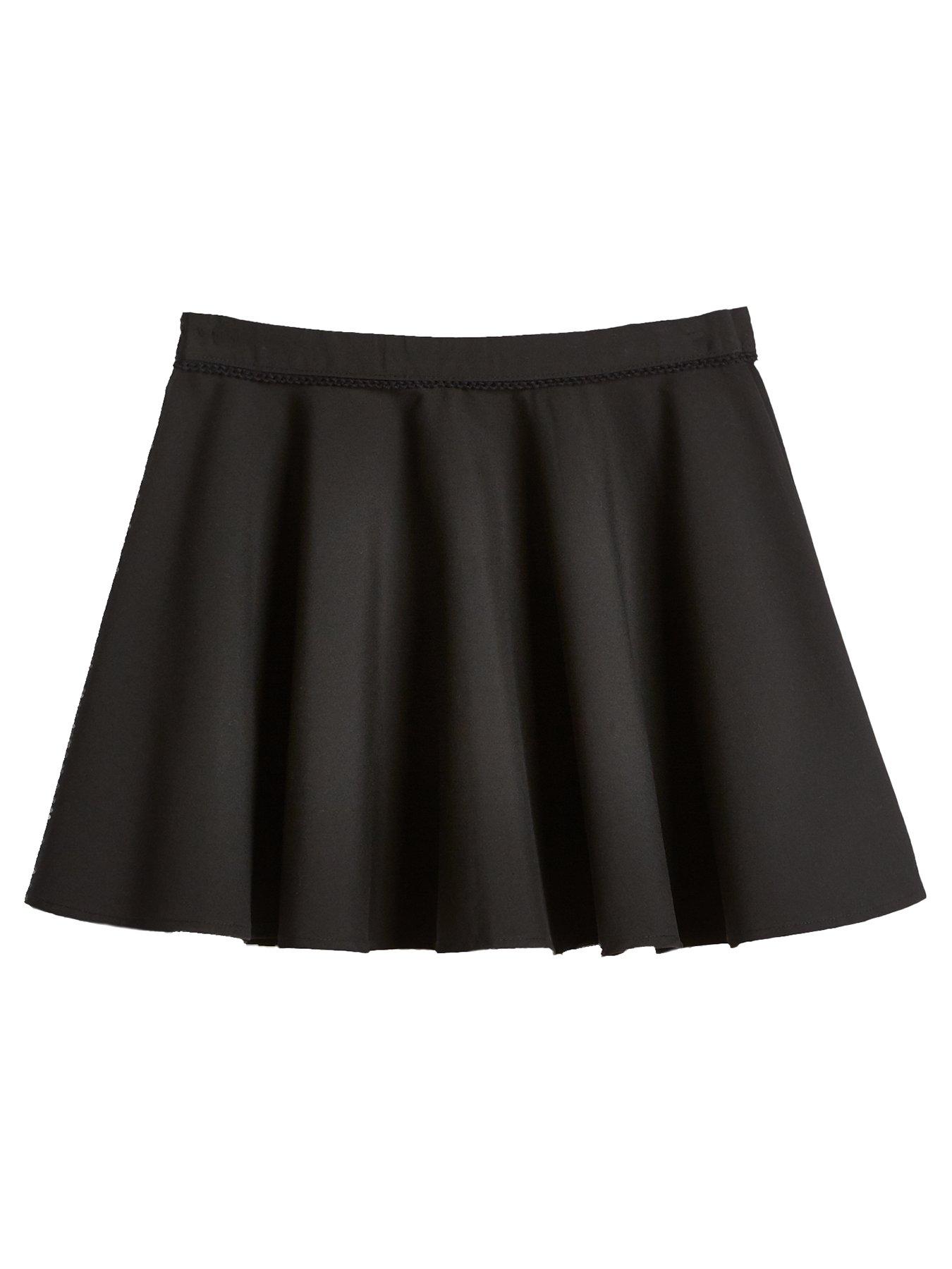 Image 3 of 6 of The Very Collection Girls 2 Pack Woven Skater School Skirts - Black