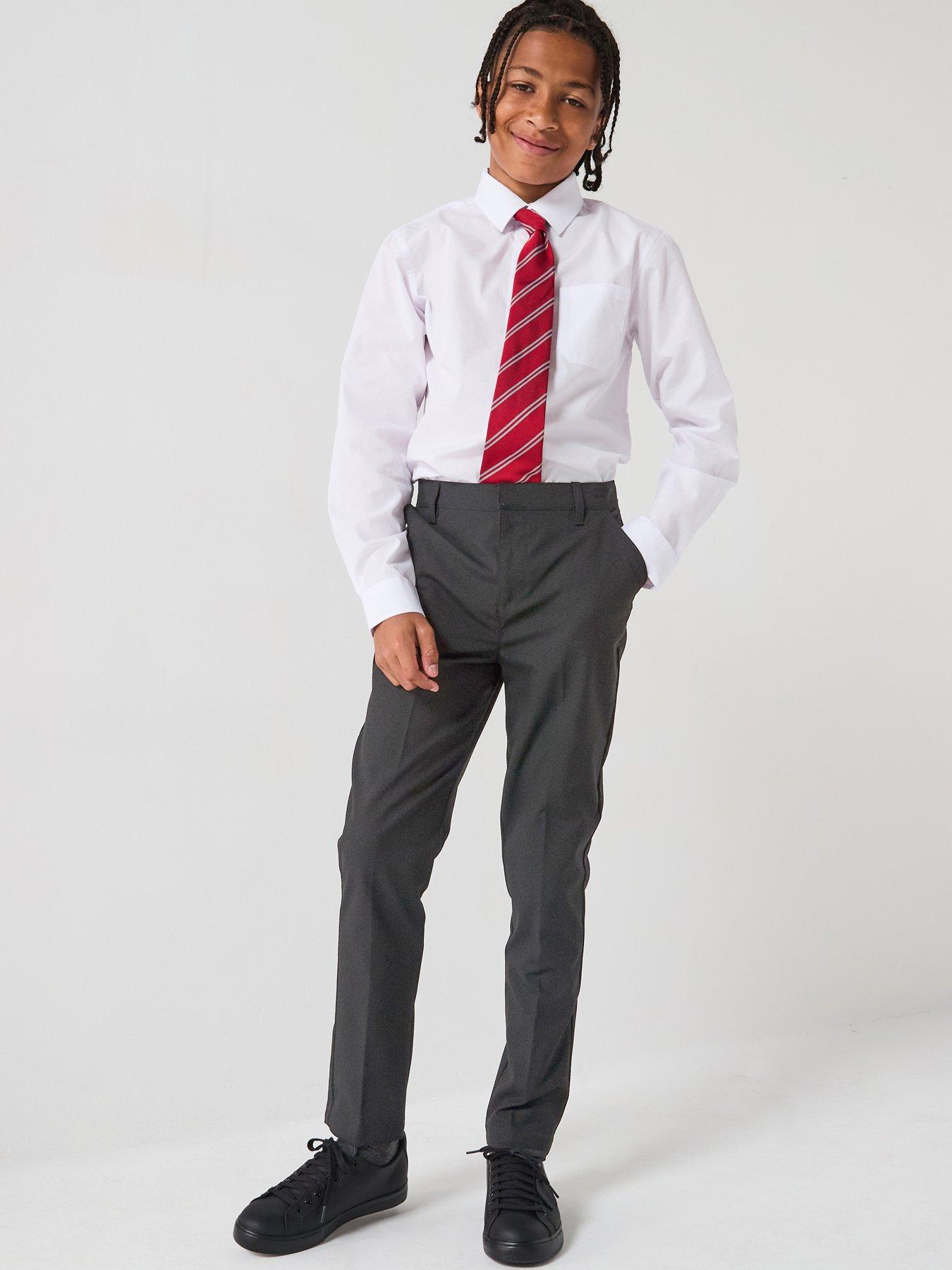 Image 6 of 6 of The Very Collection Boys 2 Pack Plus Size Regular Leg School Trousers - Grey