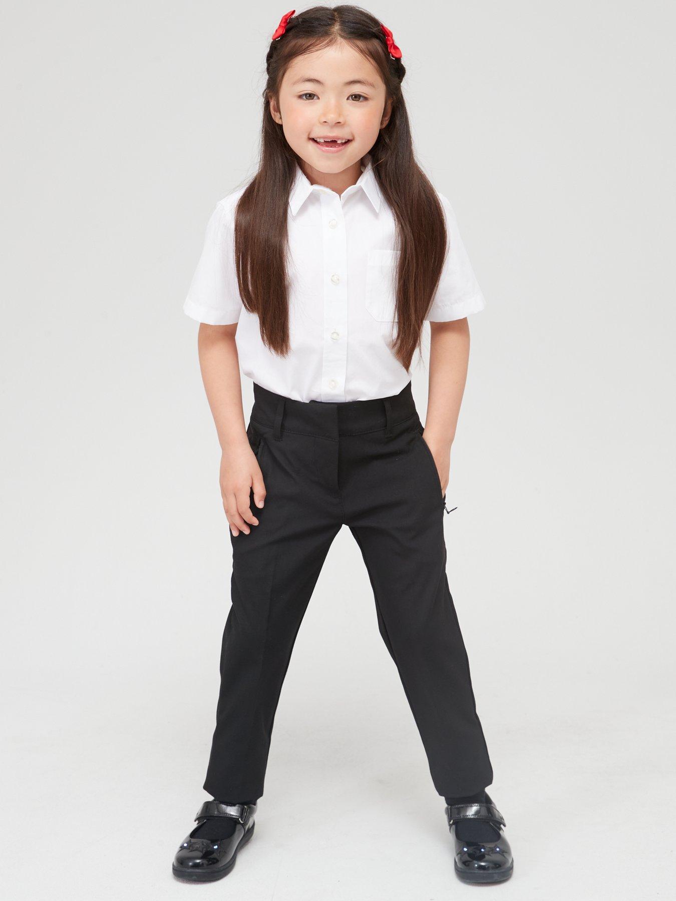 Girls skinny hot sale school trousers