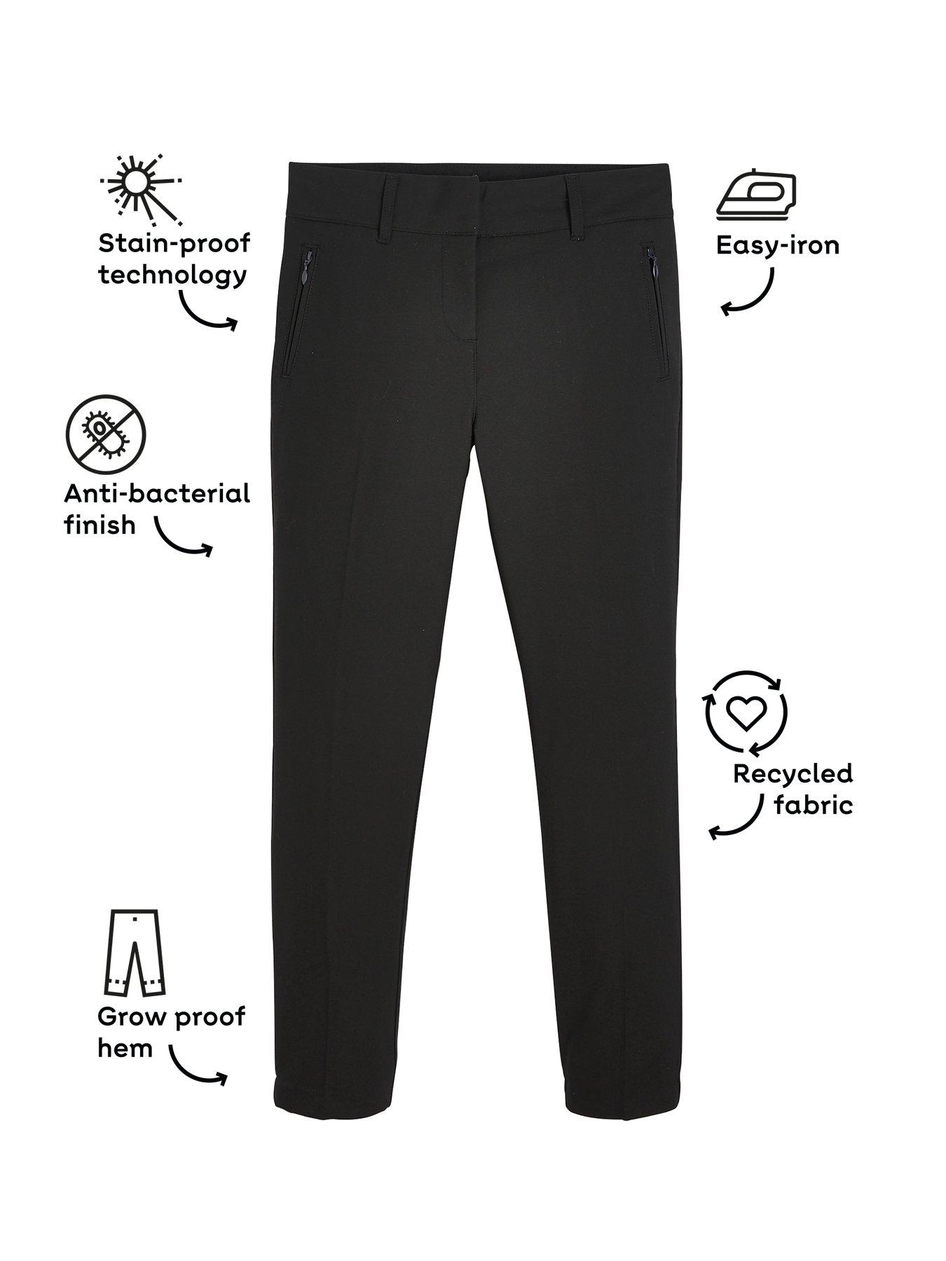 Girls black skinny school trousers best sale