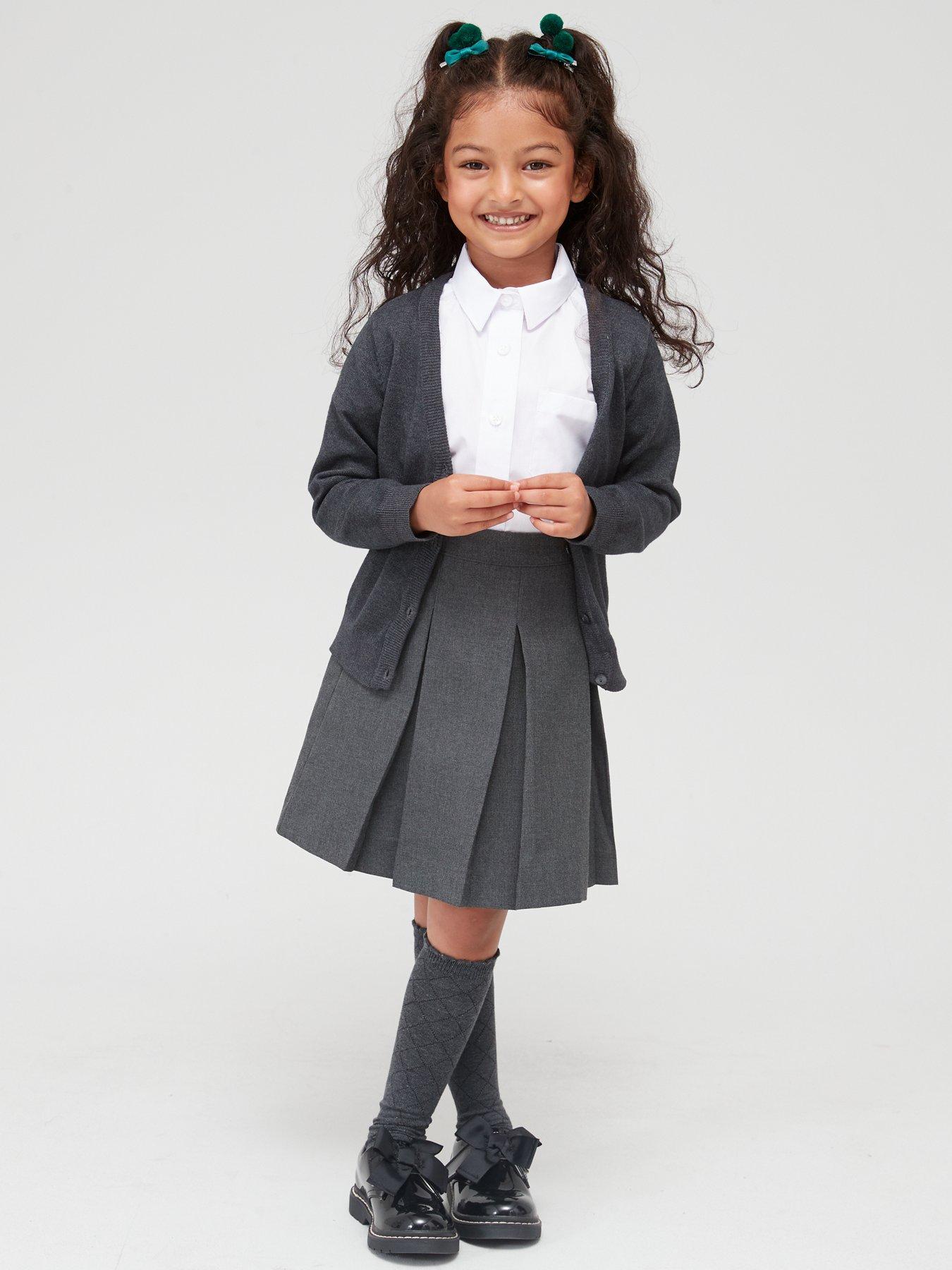 Girls grey uniform hot sale skirt