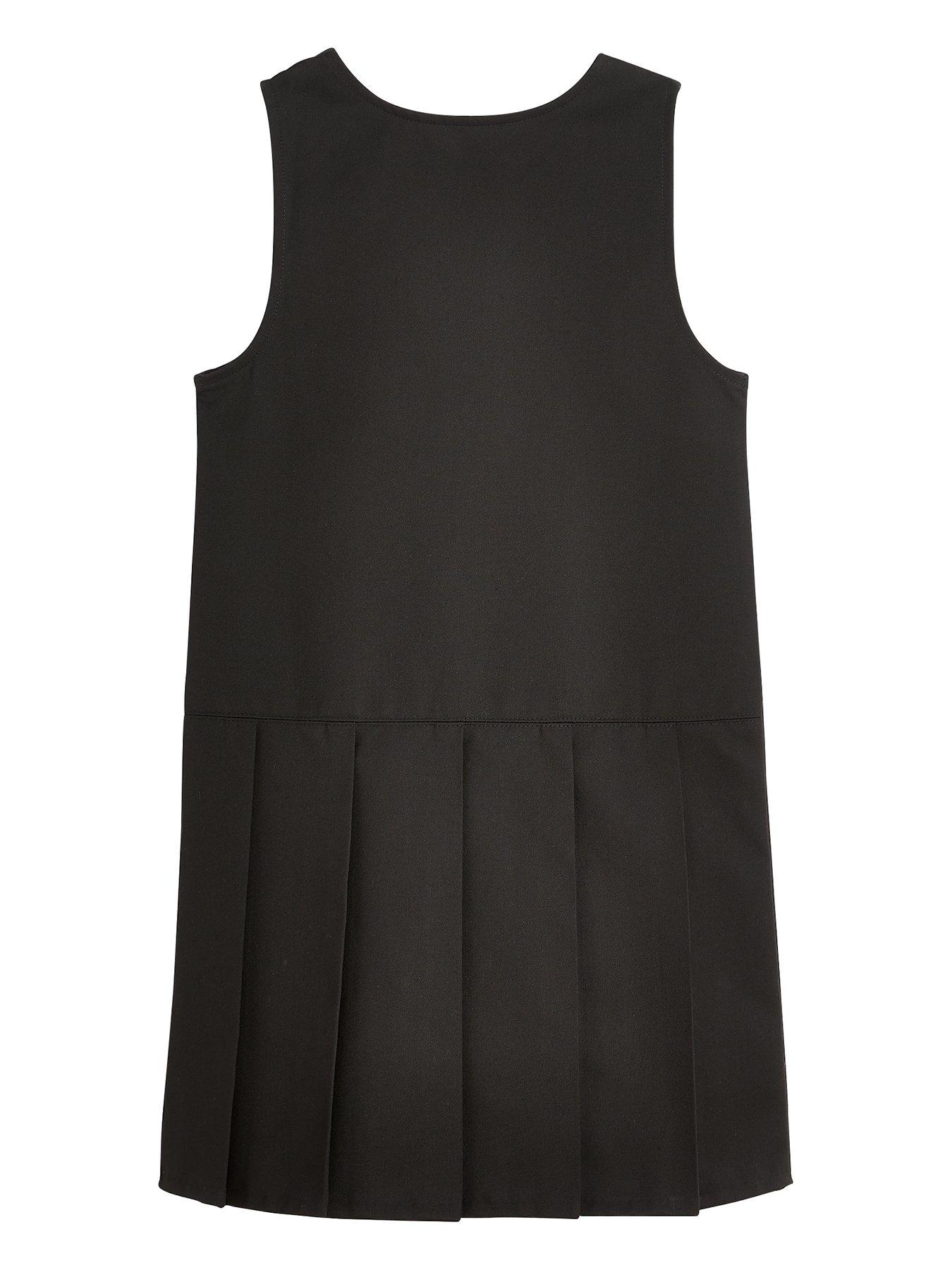 Image 3 of 6 of The Very Collection Girls 2 Pack Pleat Pinafore Water-Repellent&nbsp;School Dresses&nbsp;- Black