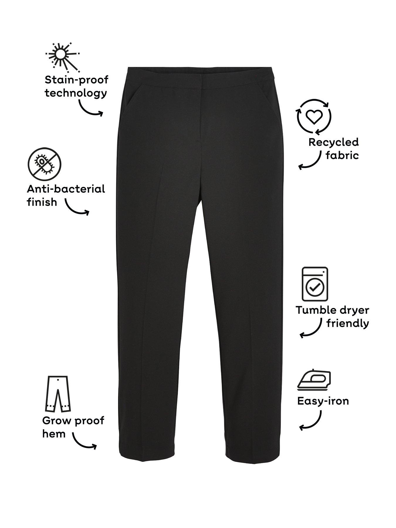 Image 3 of 4 of The Very Collection Girls 2 Pack Woven School Trouser Regular Fit&nbsp;- Black