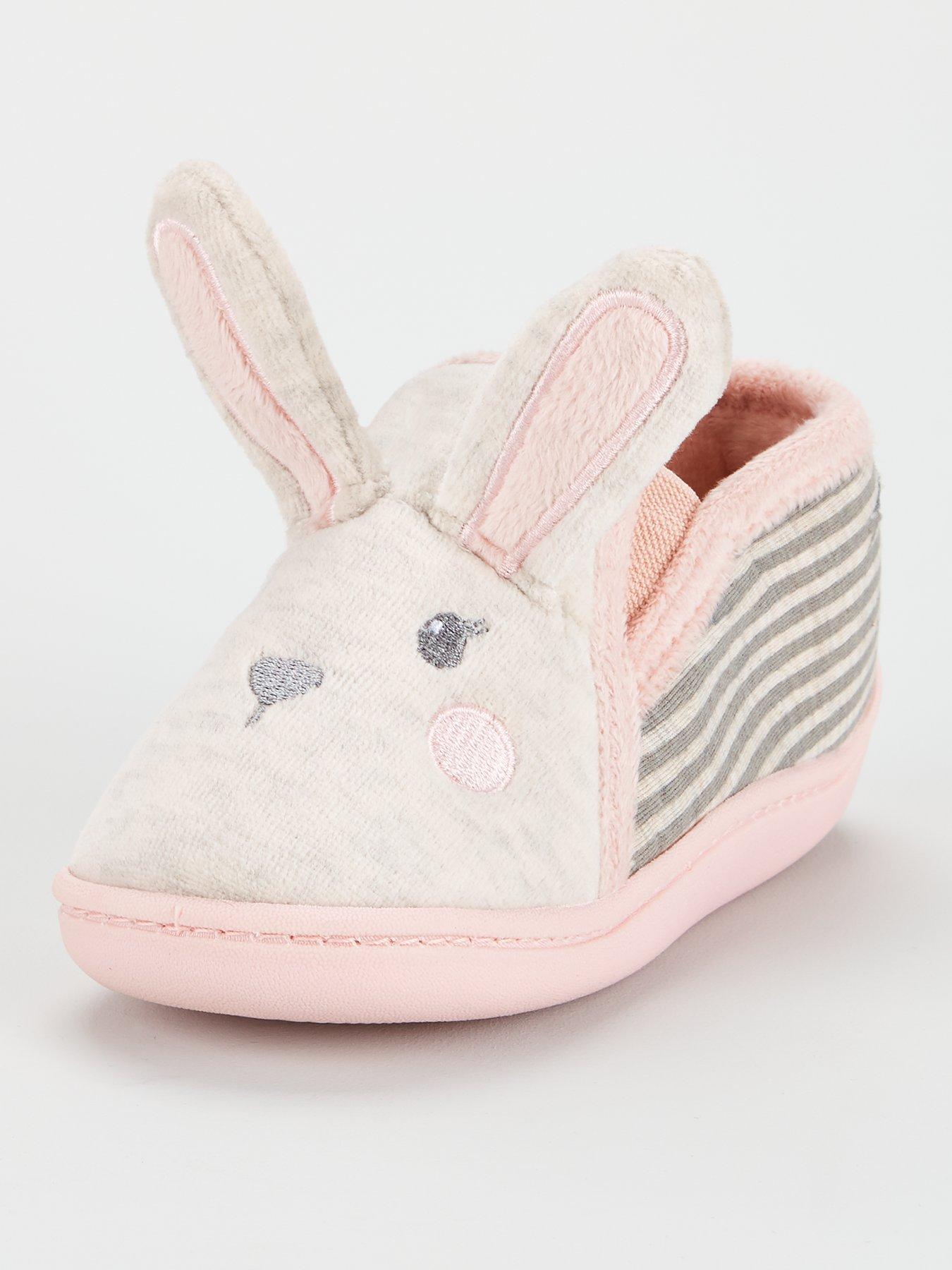 Girls Bunny Design Slippers Open Toe Mules Slip On Rabbit Ears Childrens Kids
