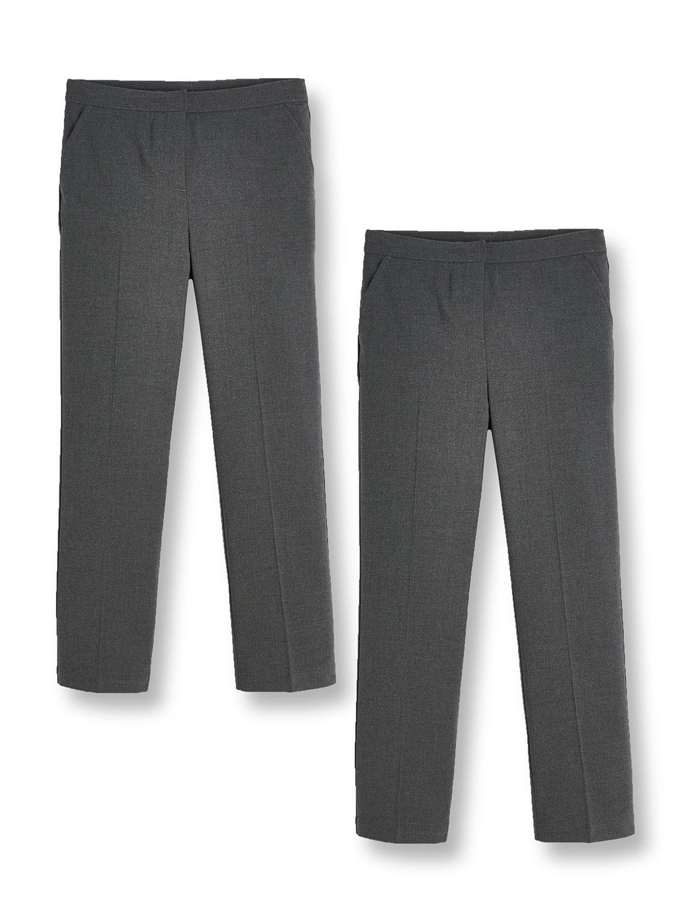Image 1 of 5 of V by Very Girls 2 Pack Woven School Trouser Regular Fit - Grey