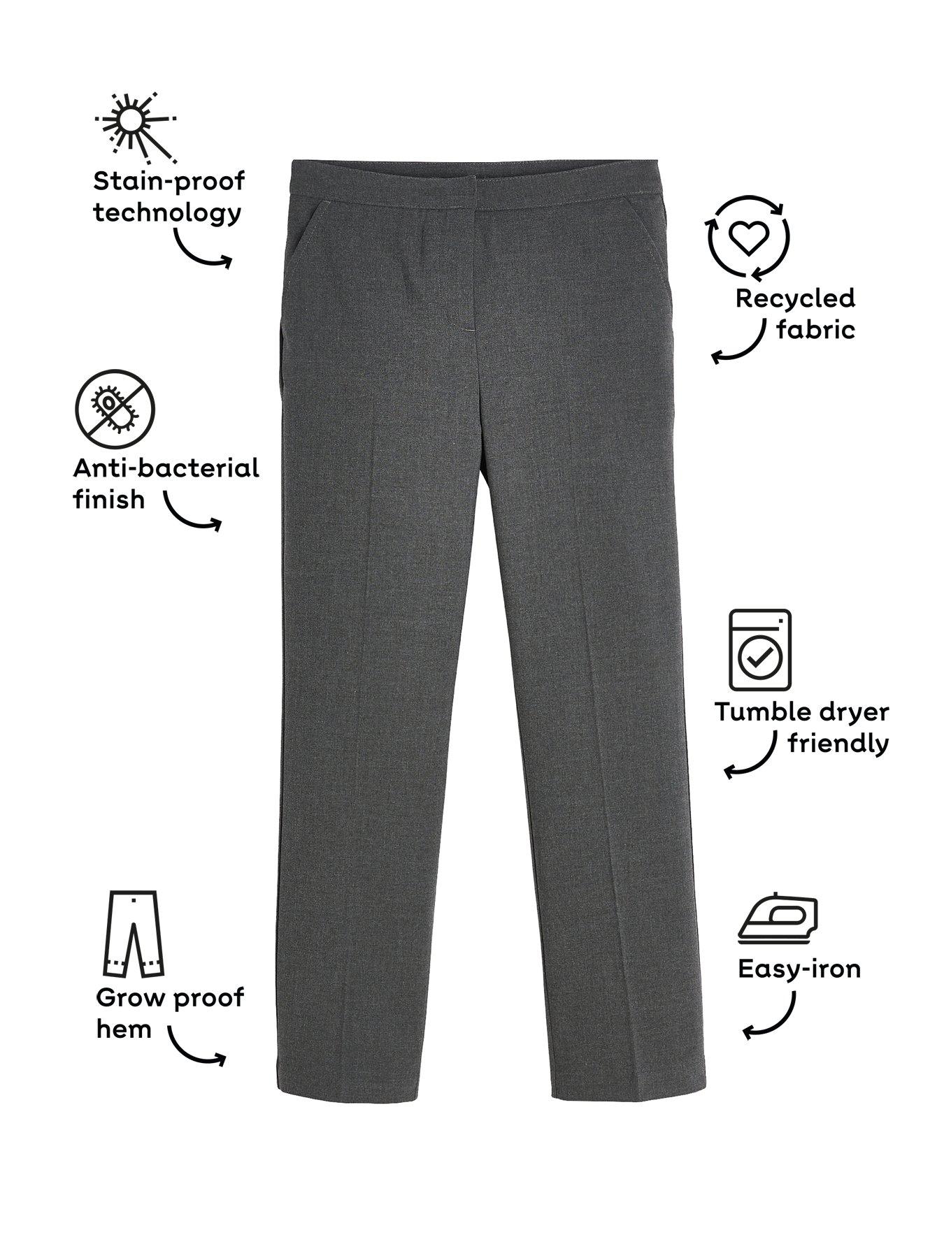 Image 3 of 5 of V by Very Girls 2 Pack Woven School Trouser Regular Fit - Grey