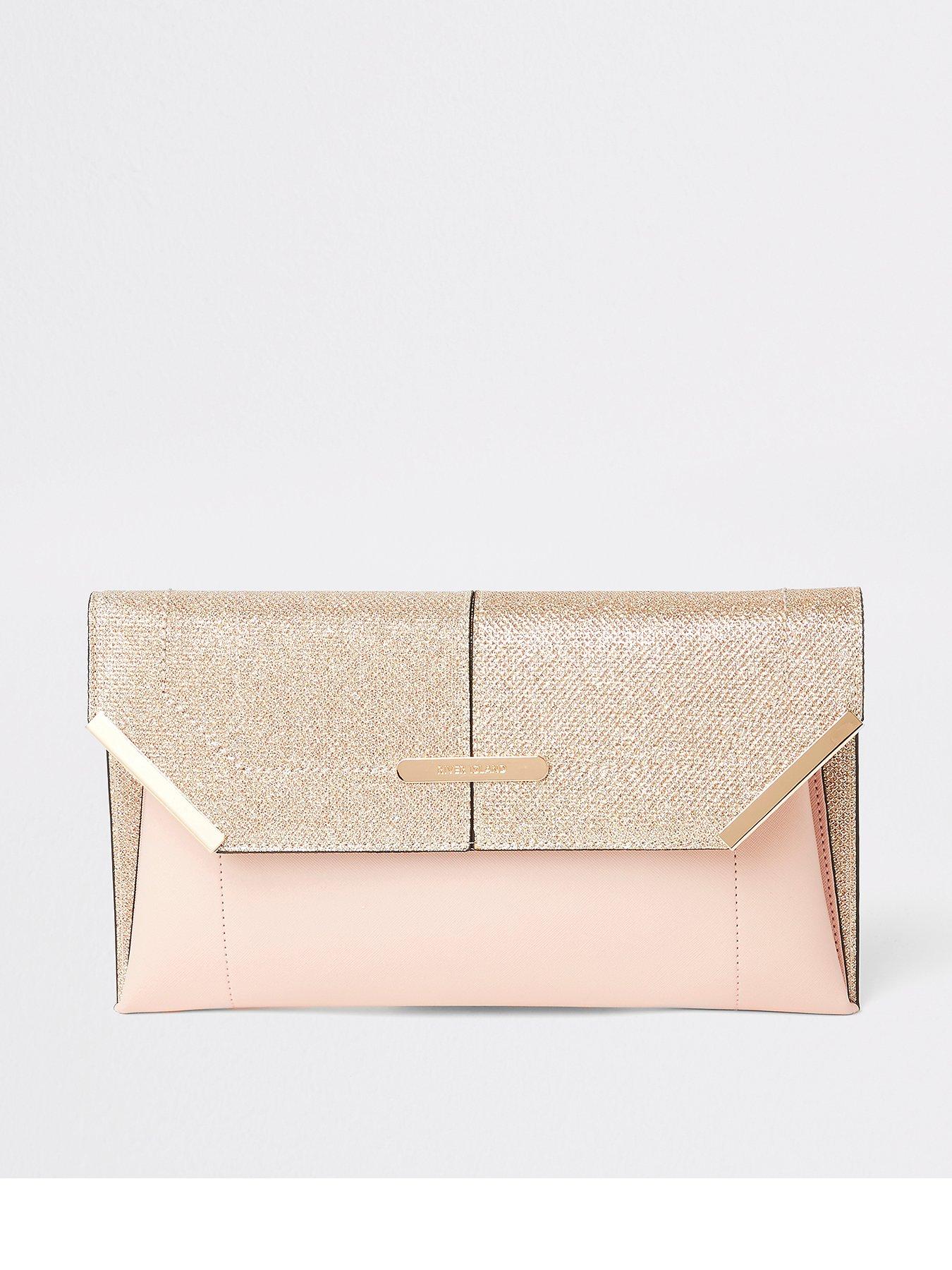 river island gold clutch