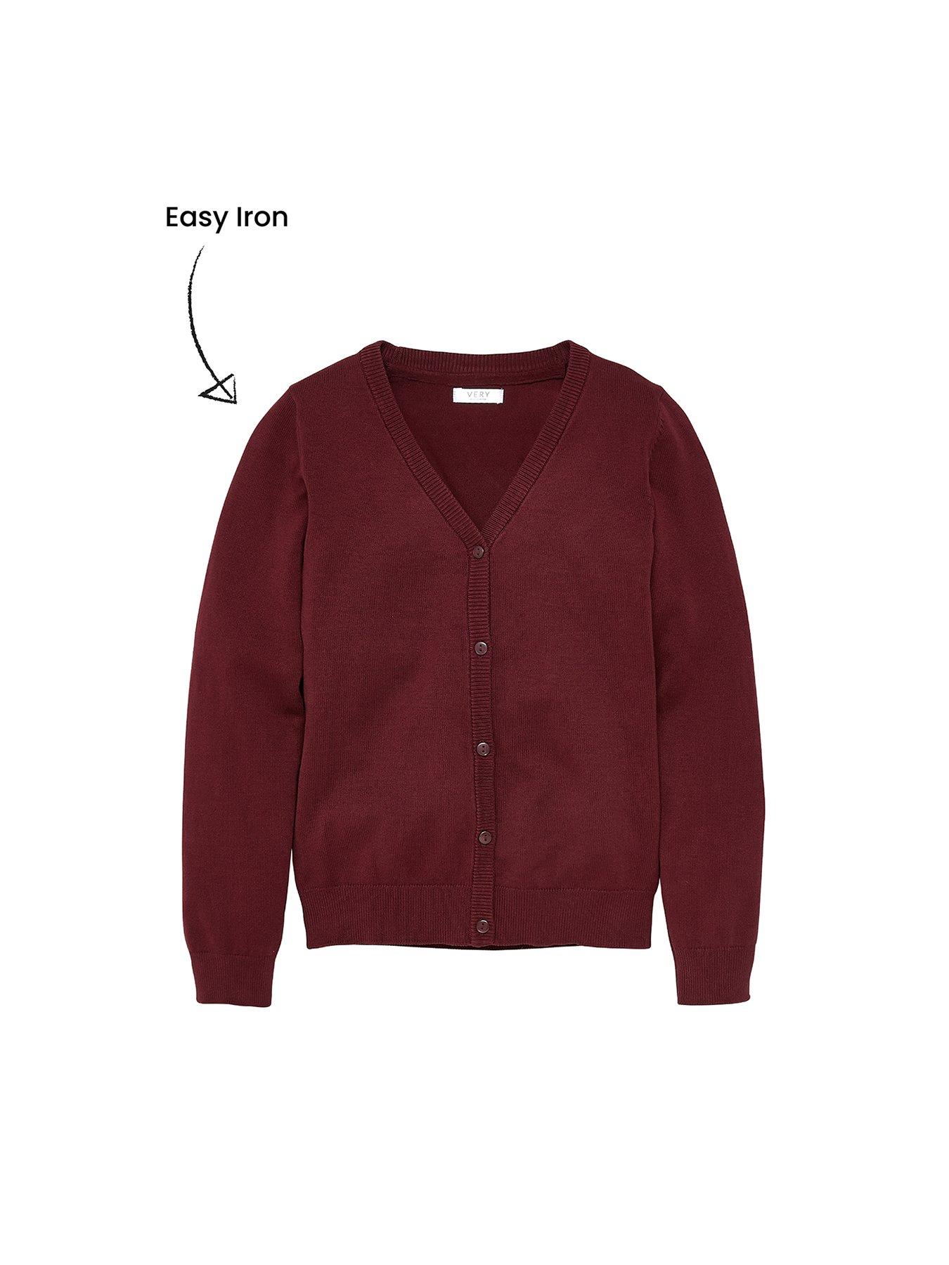 burgundy cardigan school