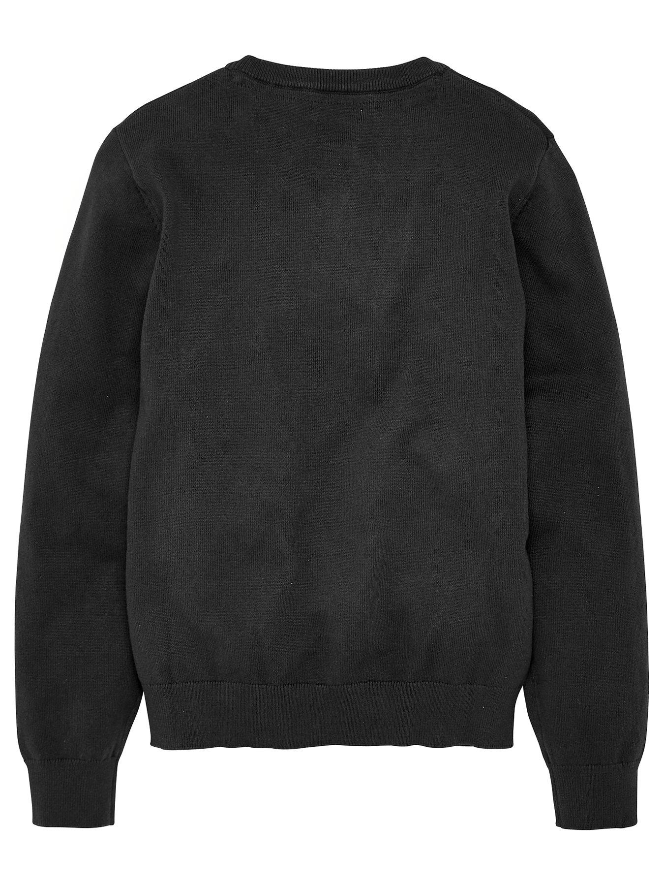 Plain black school jumper best sale