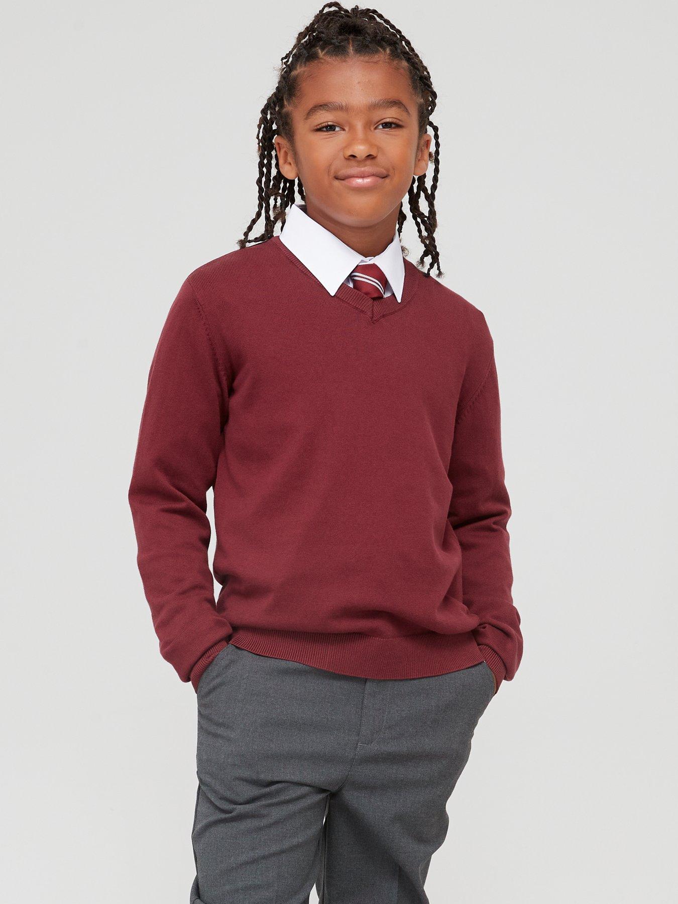 Burgundy jersey school discount cardigan