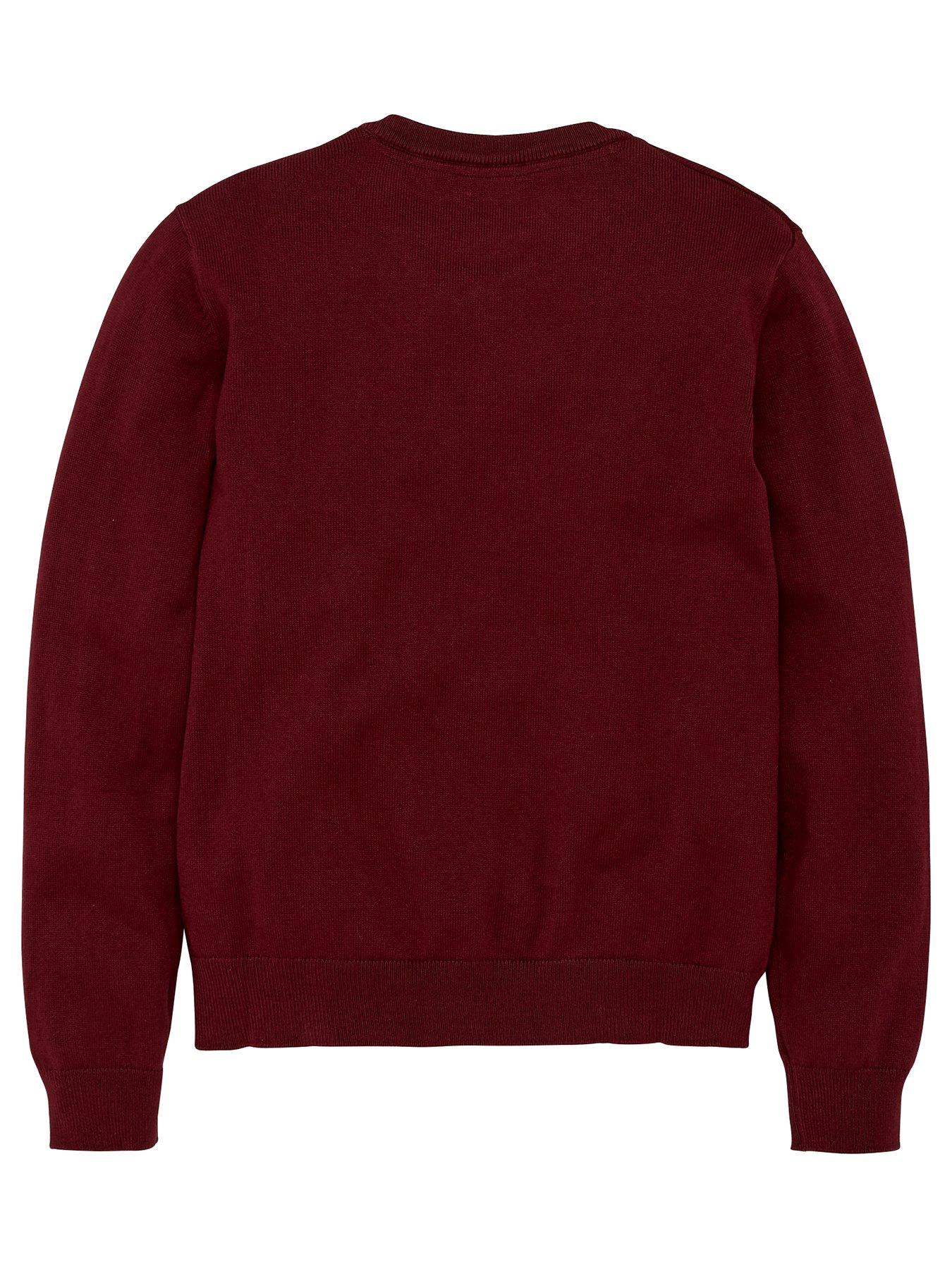 Everyday Unisex 2 Pack V-Neck School Jumper - Burgundy