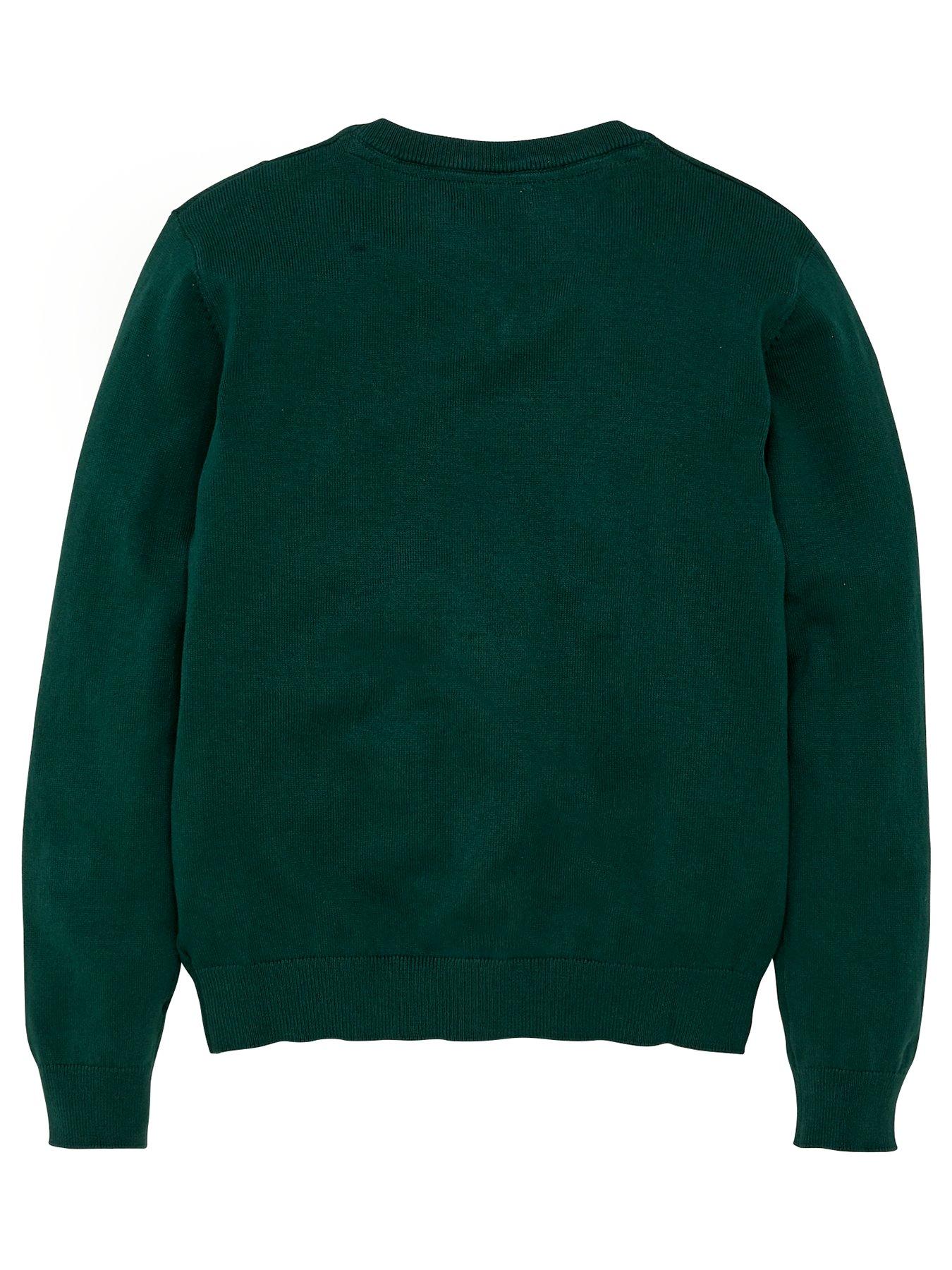 Image 3 of 5 of Everyday Unisex 2 Pack V-Neck School Jumpers - Green
