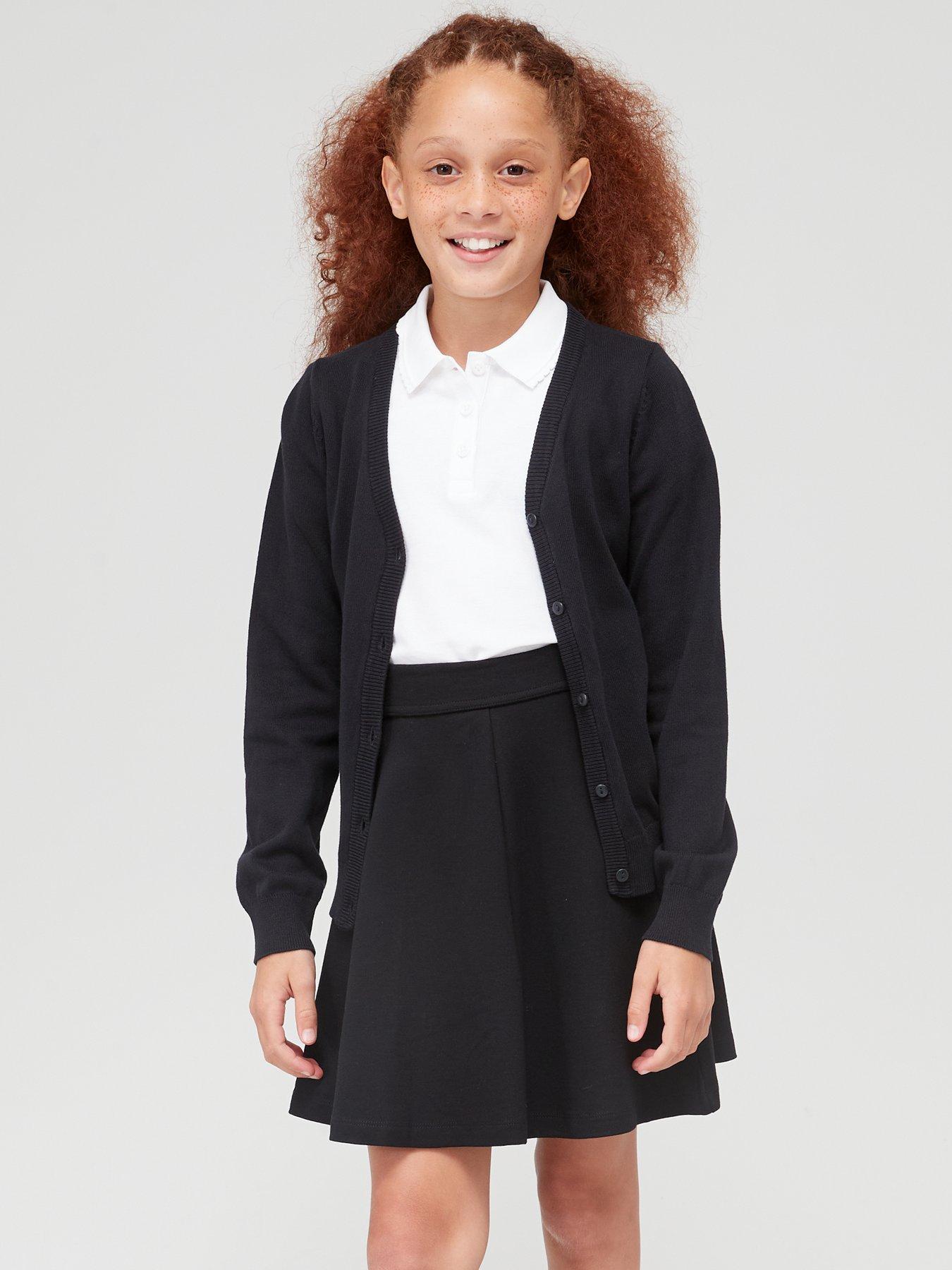 Girls 2 Pack School Cardigans Black